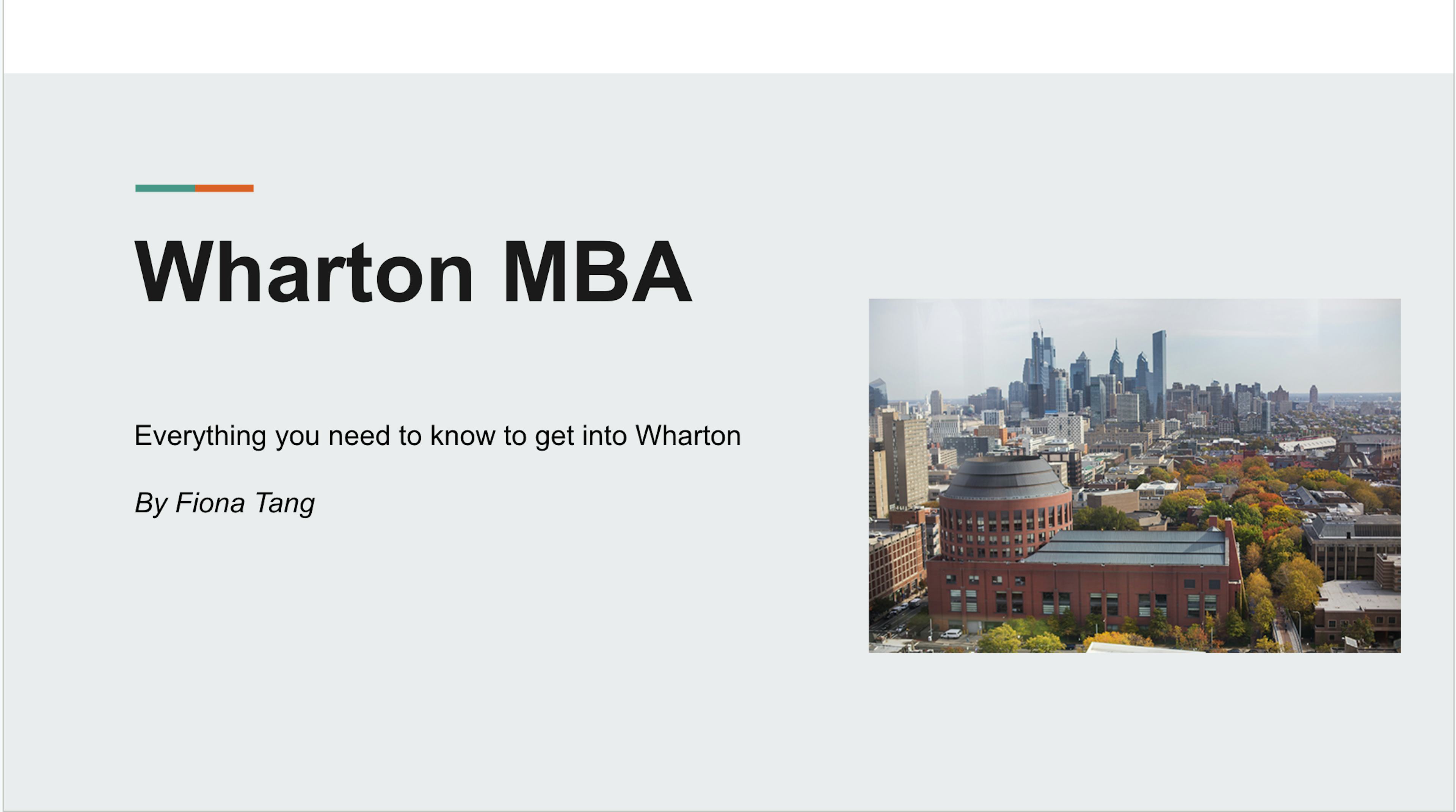 Everything you need to know to get into Wharton MBA