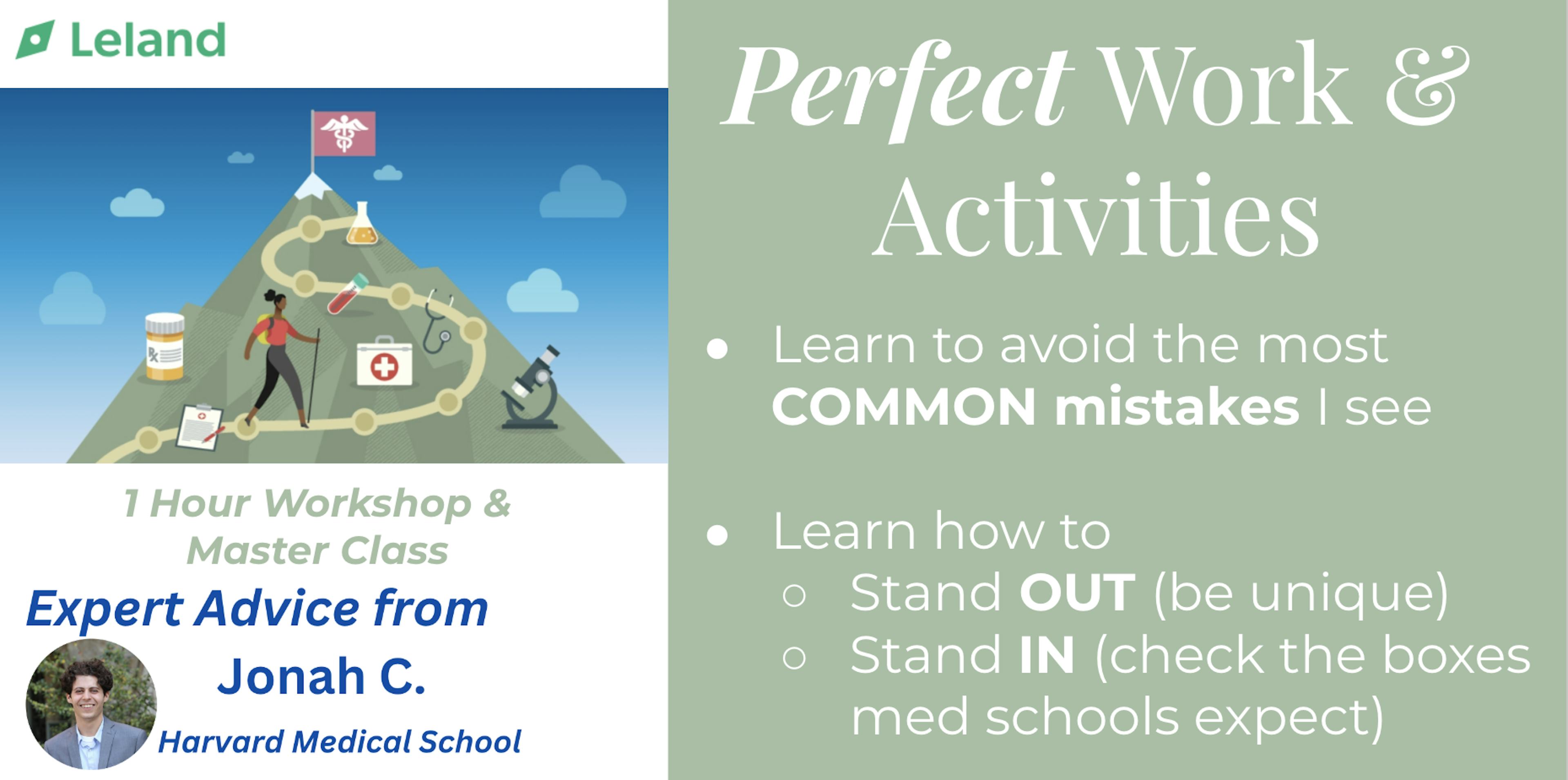 AMCAS Work/Activities Workshop: Perfect your 15!