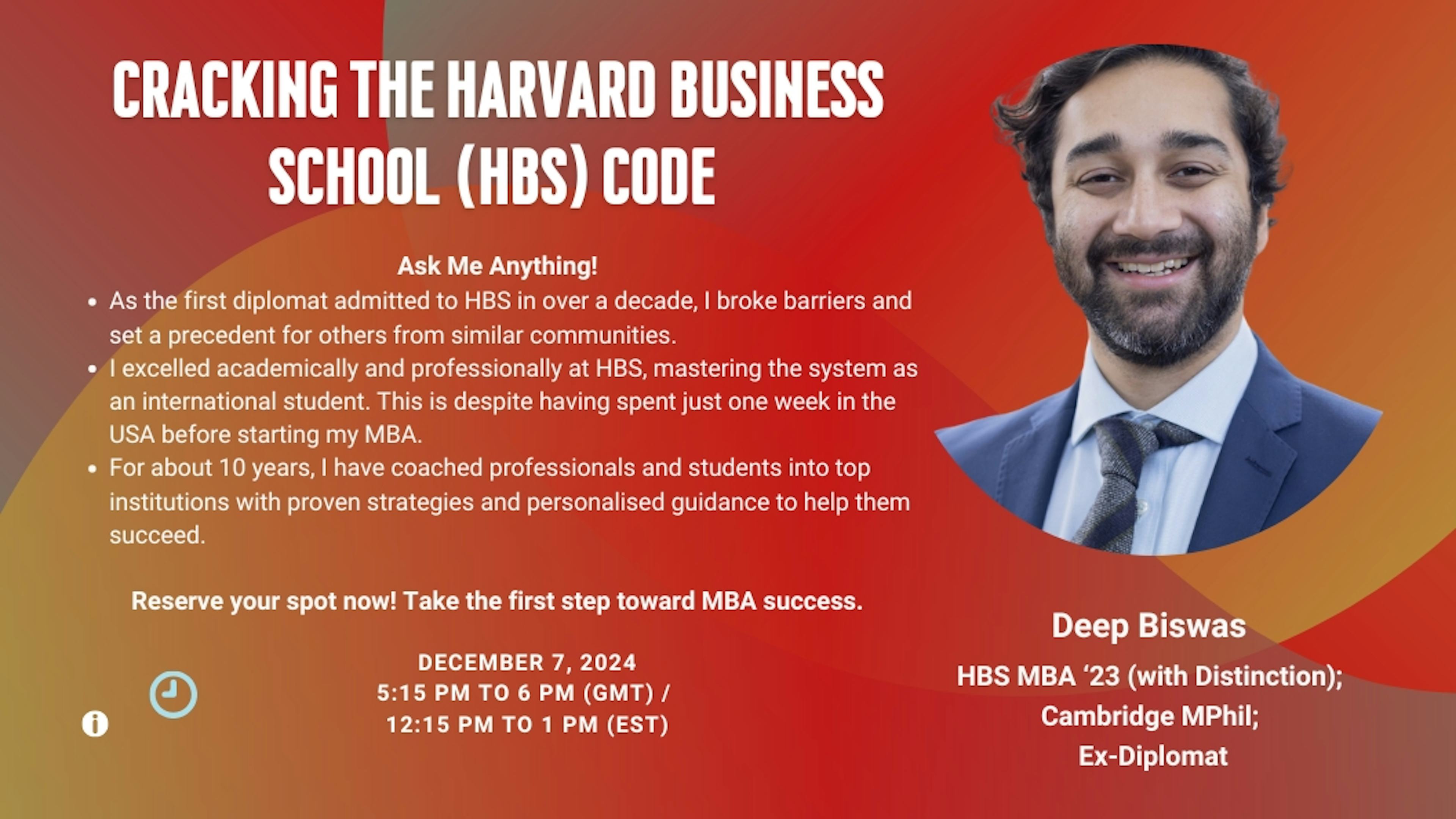 International Grad of Harvard MBA with Distinction - Ask Me Anything