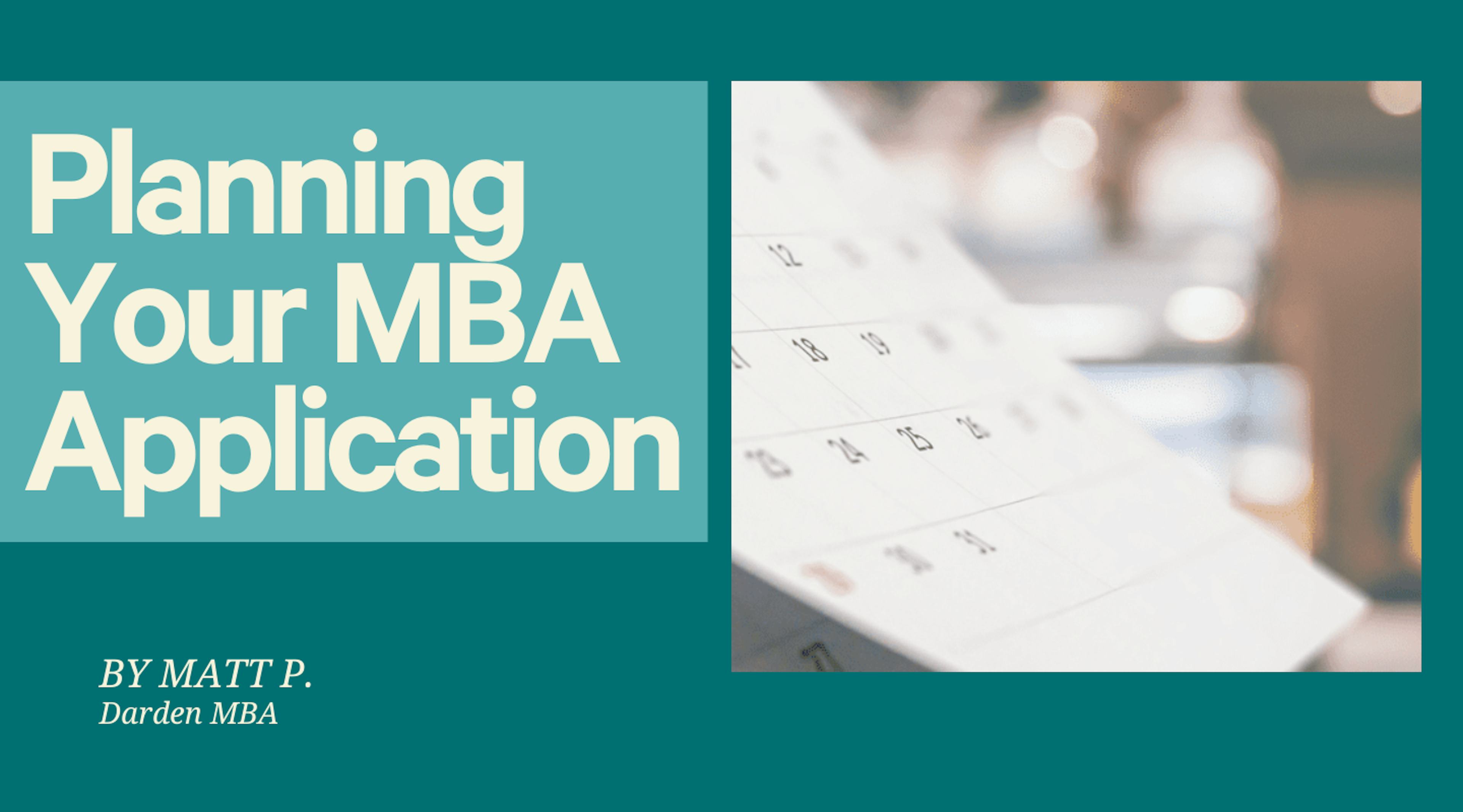 Planning Your MBA Application