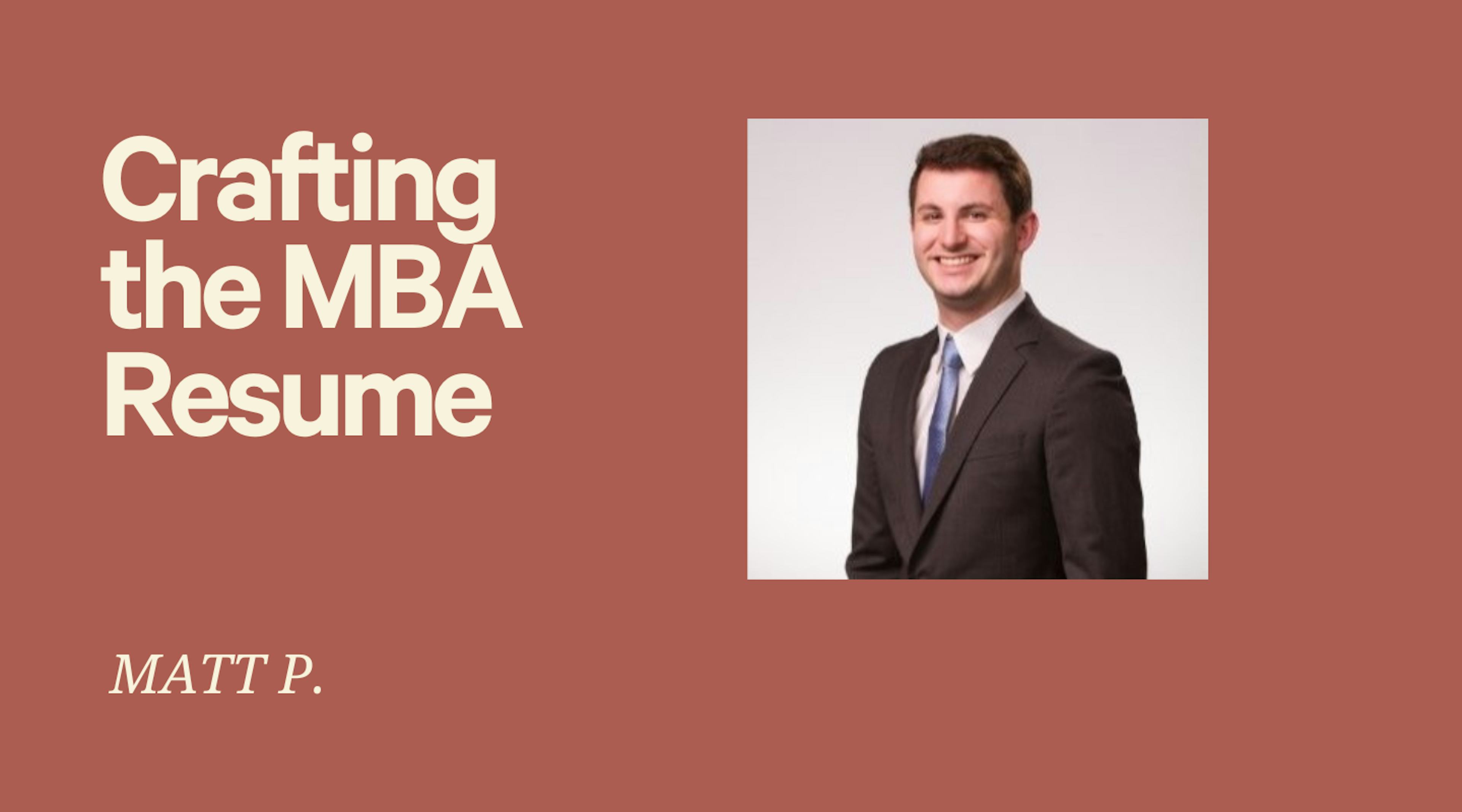 Take Your MBA Resume From Good To Great!