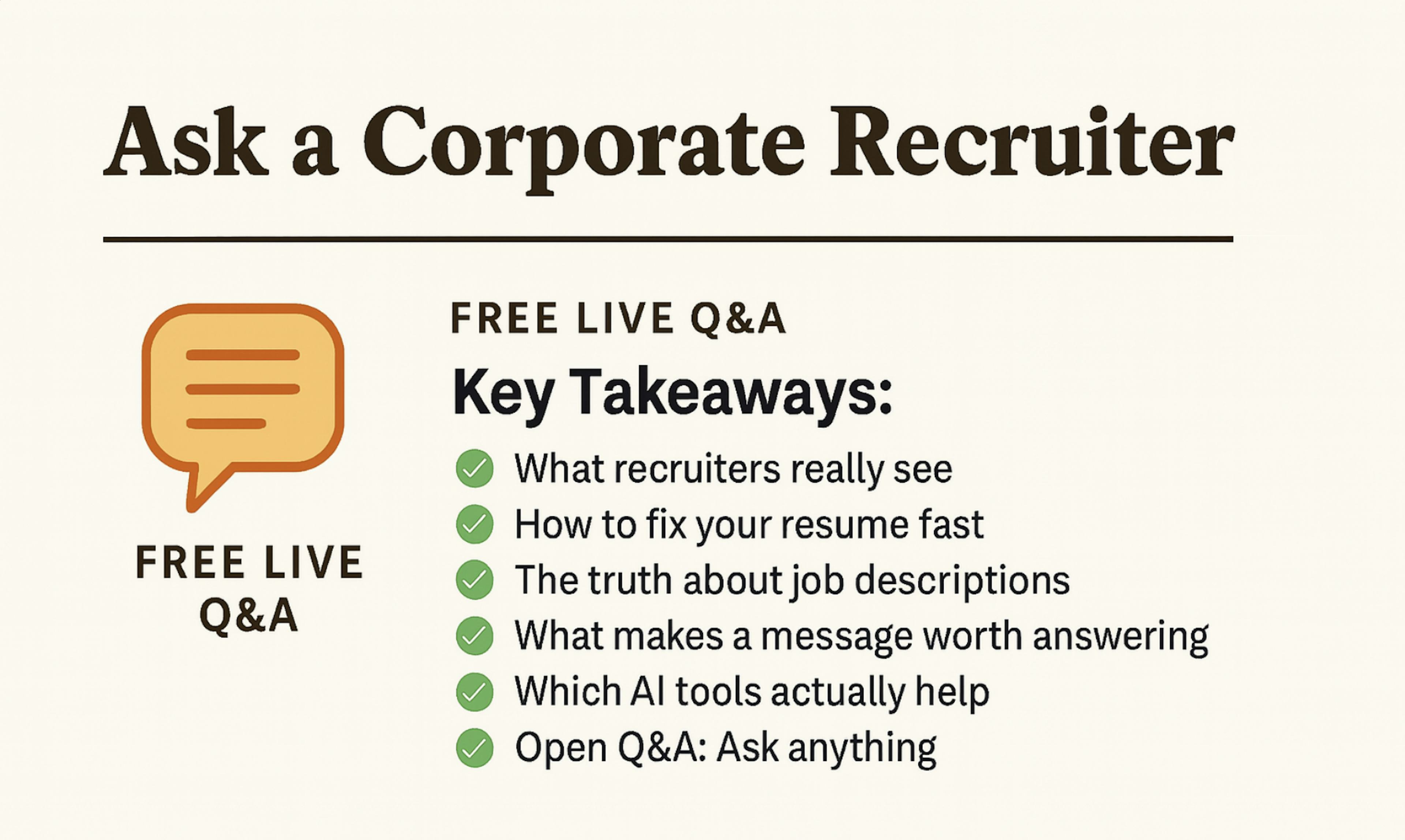 Ask a Corporate Recruiter 