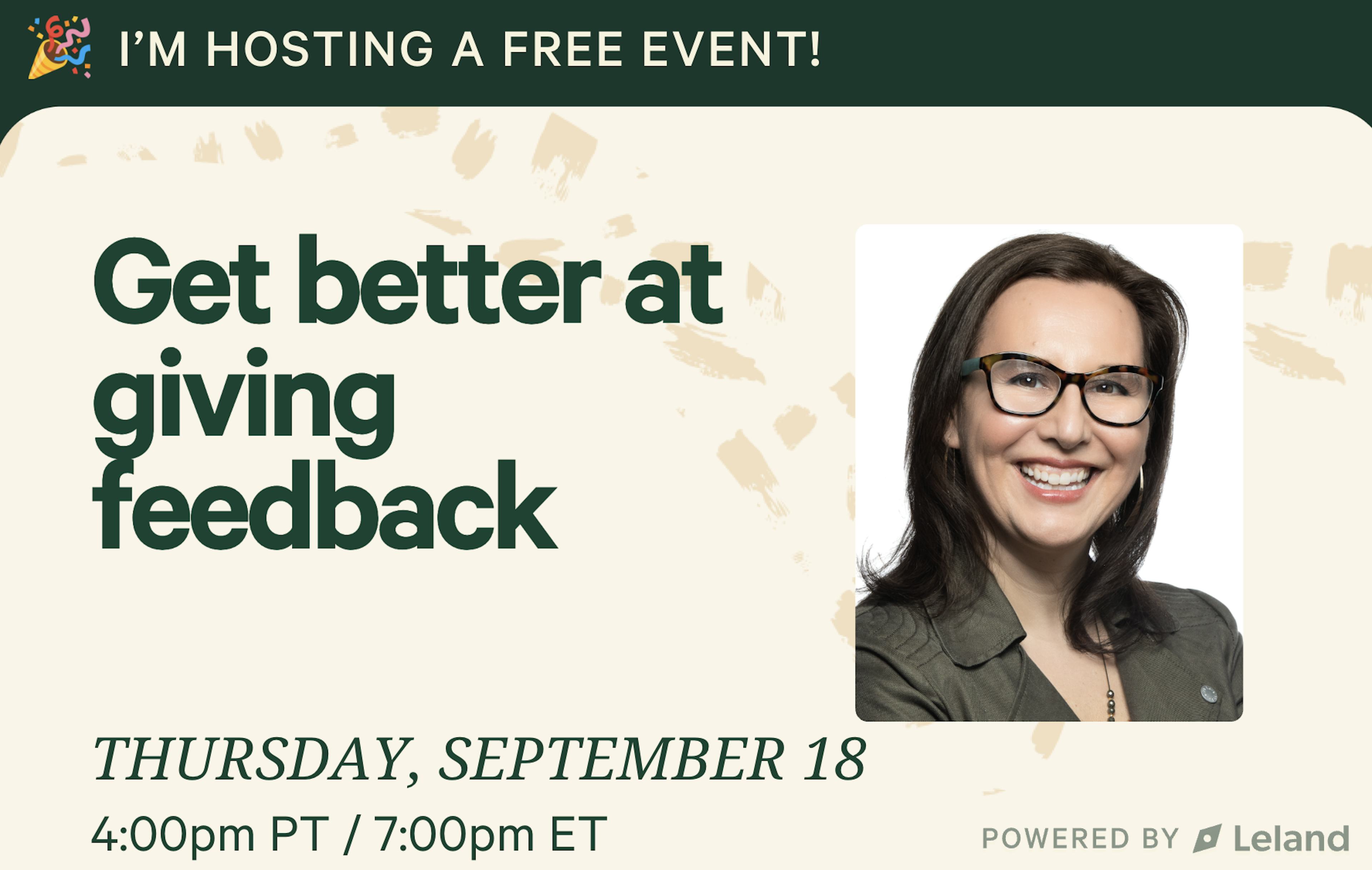 Get better at giving feedback