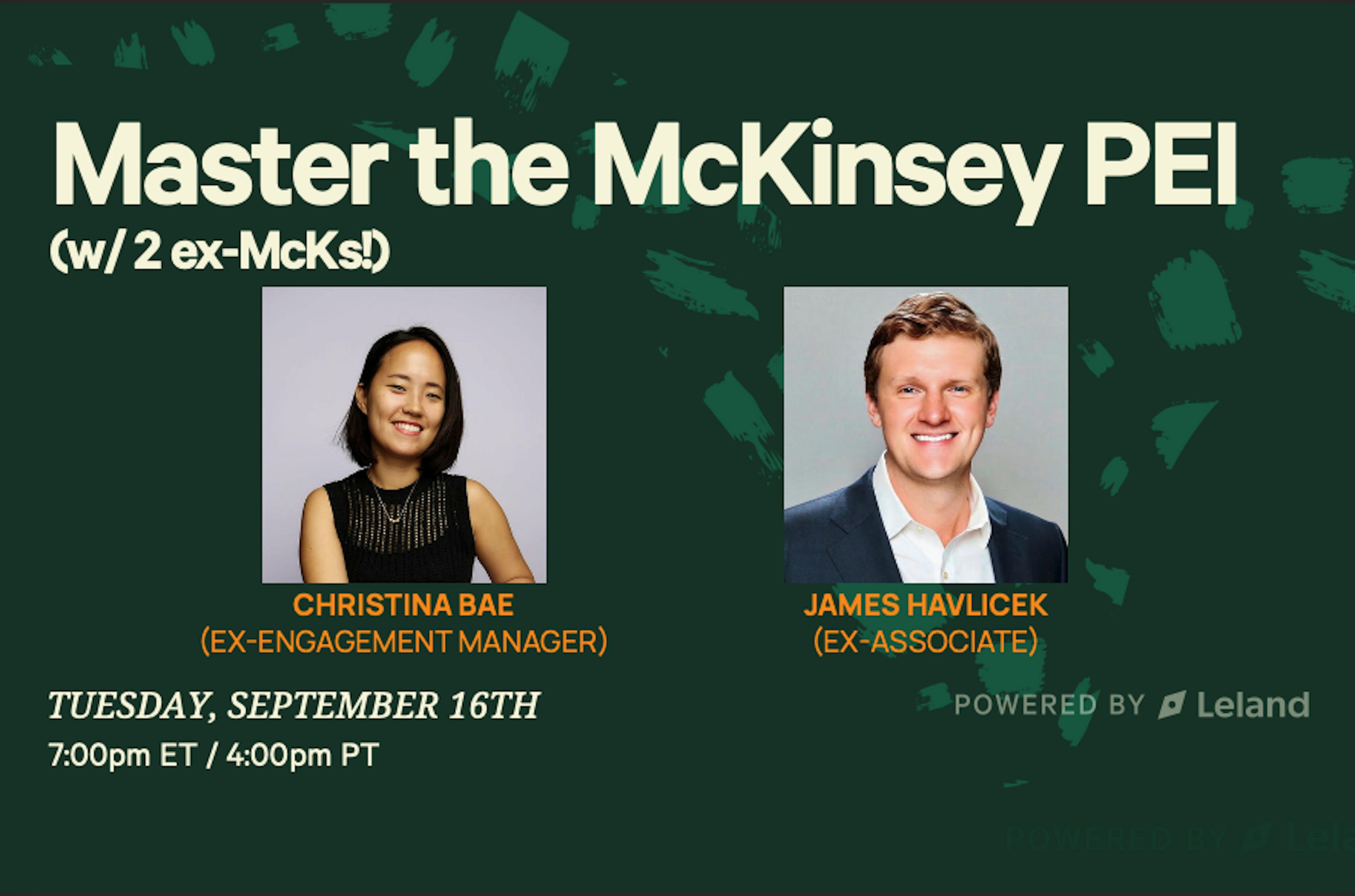 Master the McKinsey PEI (w/ 2 ex-McKs!)