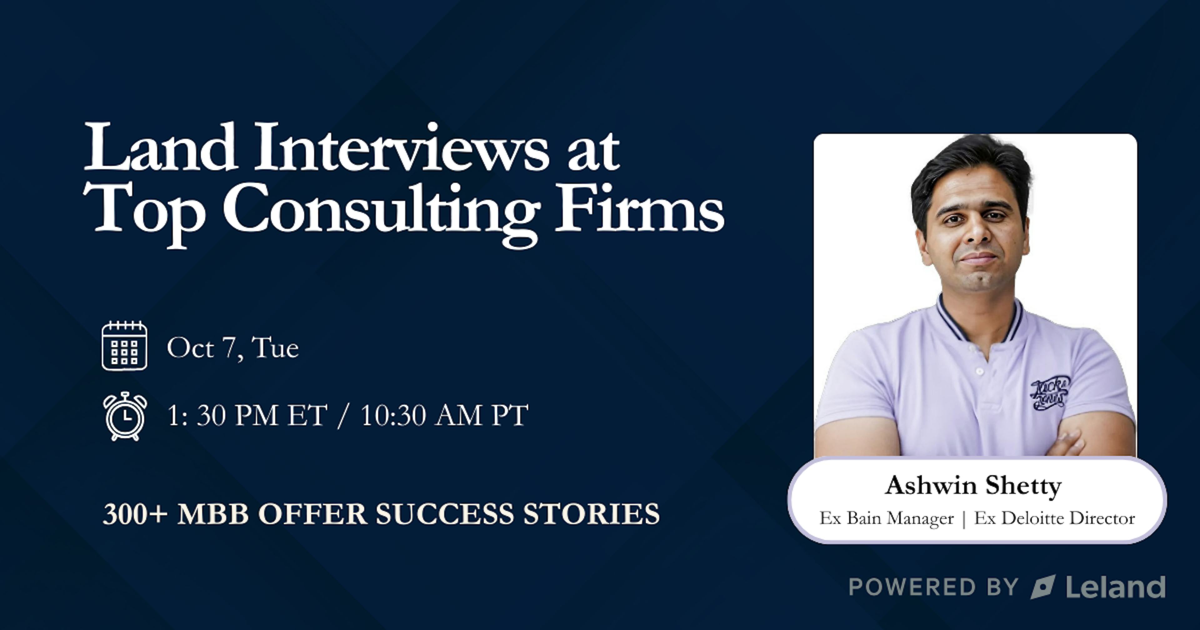 Land Interviews at Top Consulting Firms