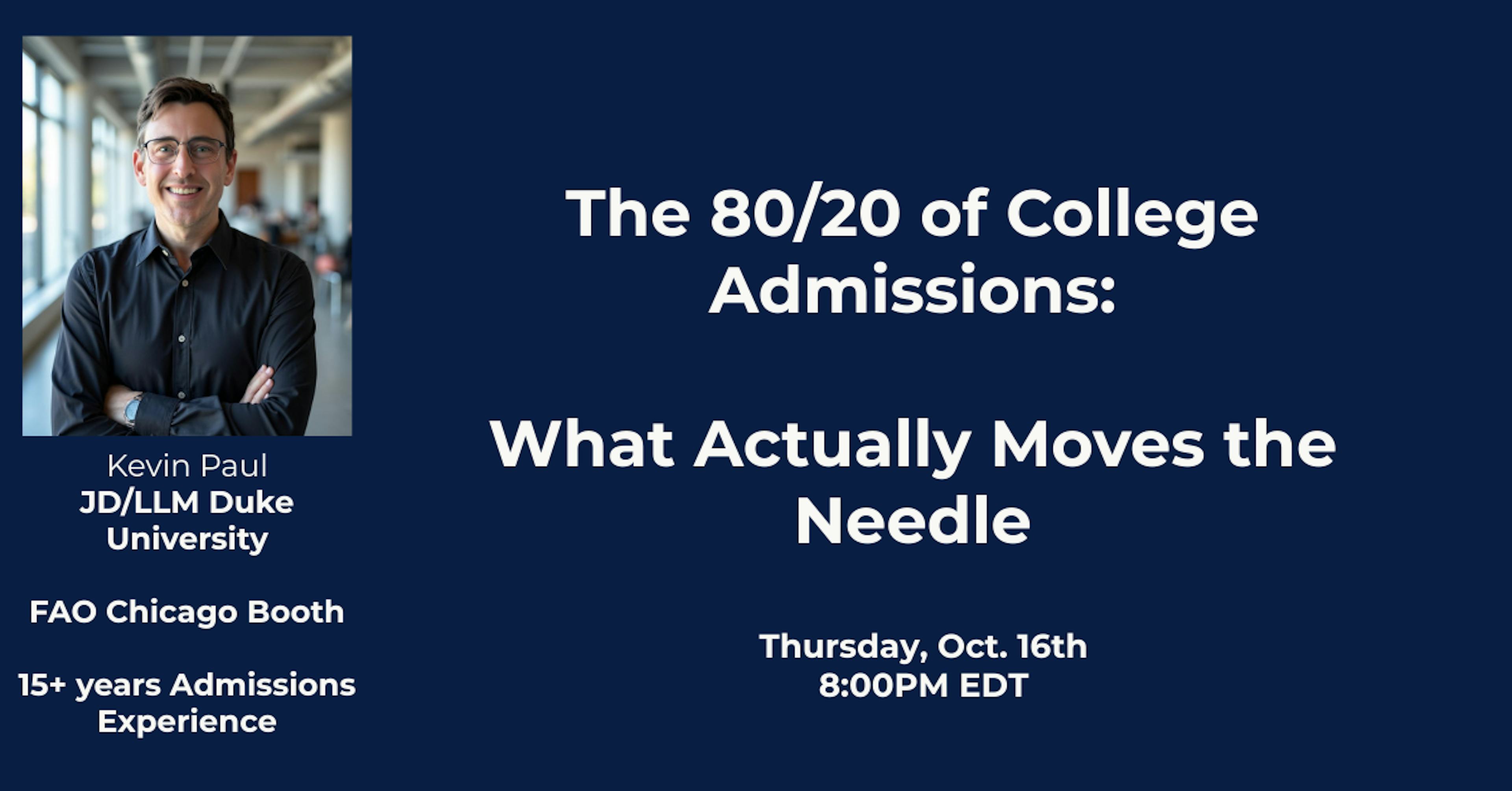 80/20 for College Applications: What Really Matters