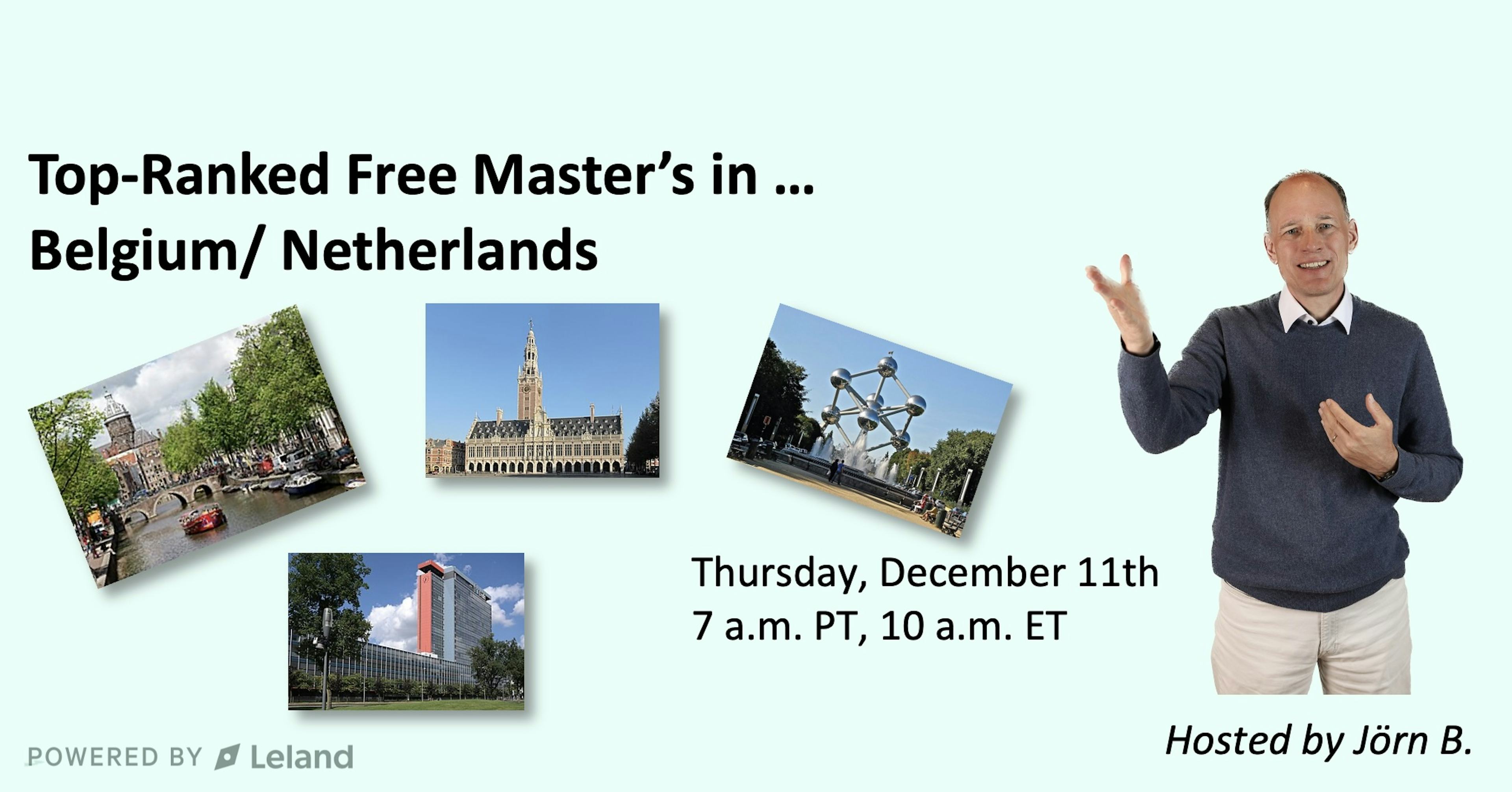 Top-Ranked Free Master’s in … Belgium and the Netherlands