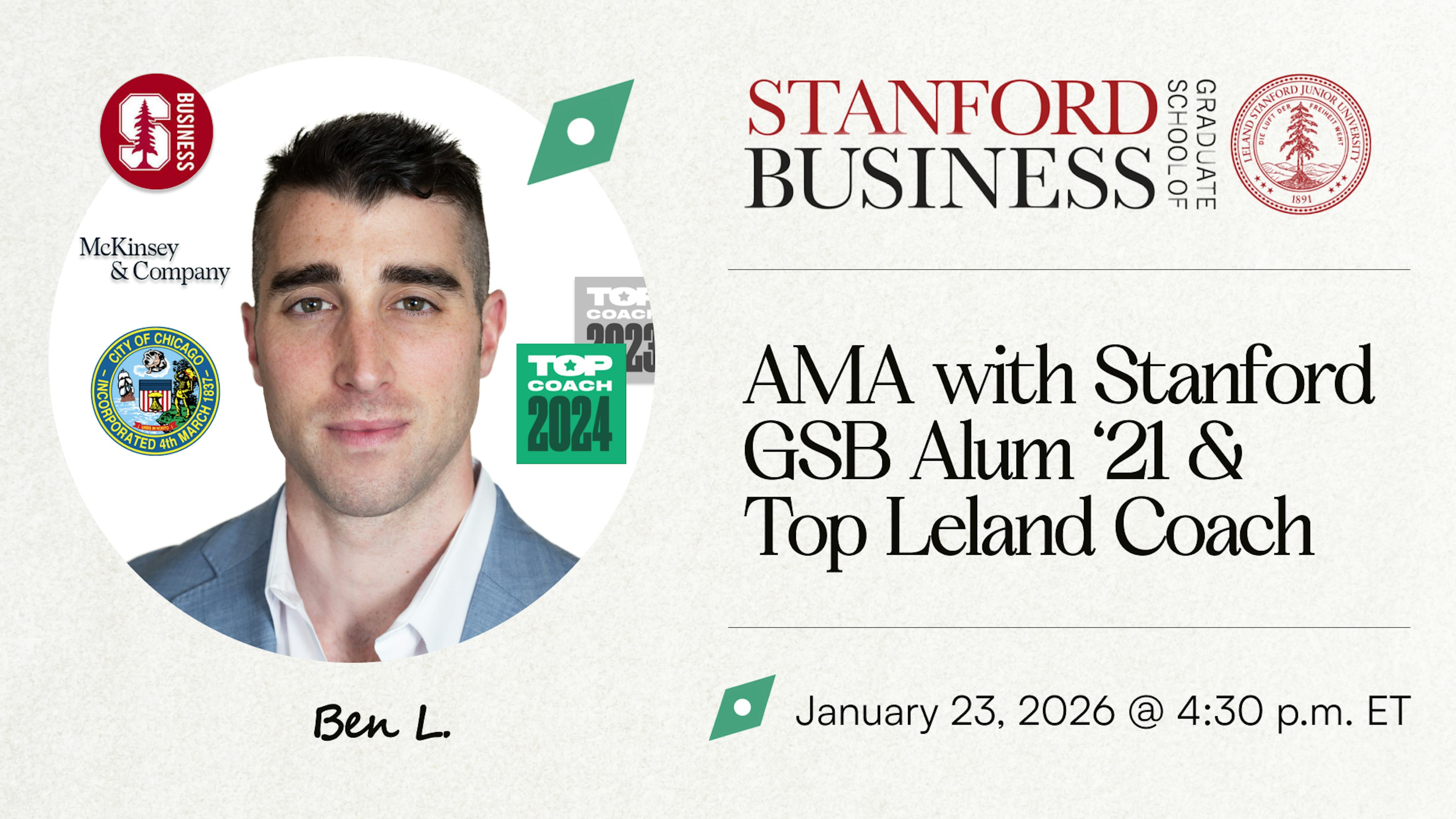 AMA with Stanford GSB Alum & Top Leland Coach
