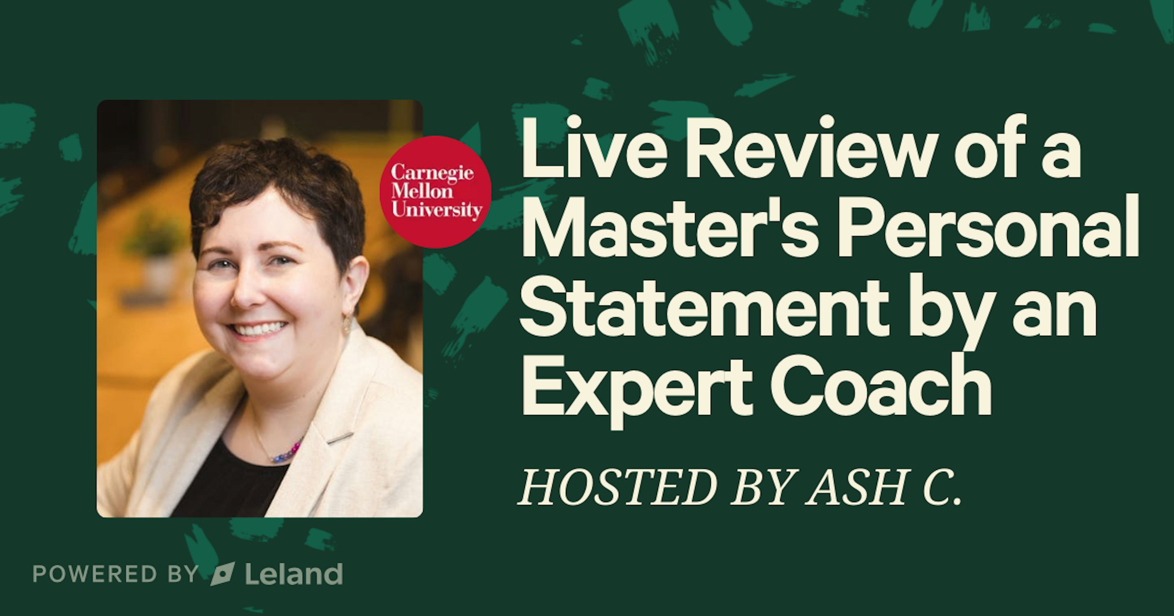 Live Review of a Master's Personal Statement by an Expert Coach
