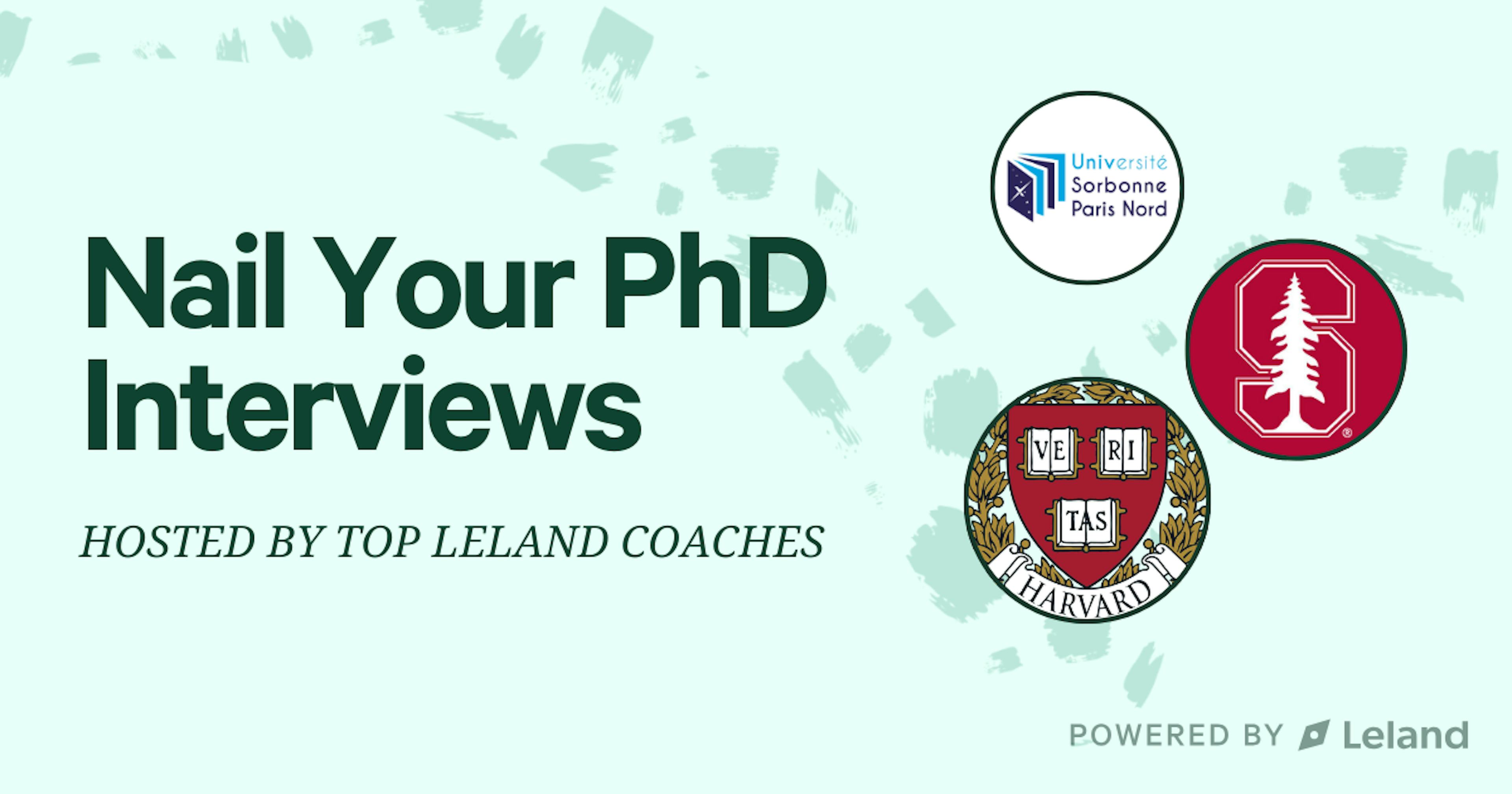 Nail Your PhD Interviews