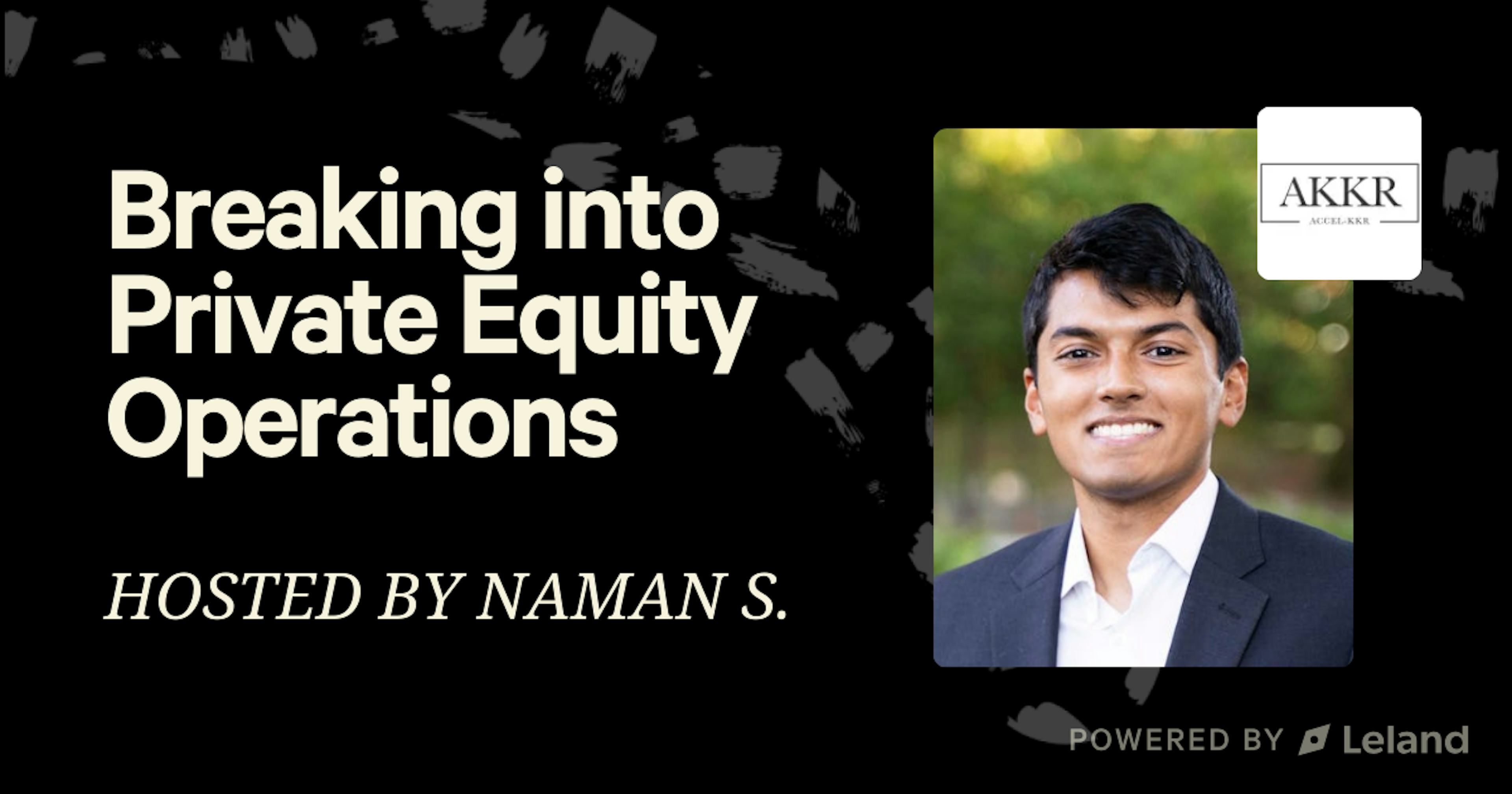 Breaking into Private Equity Operations