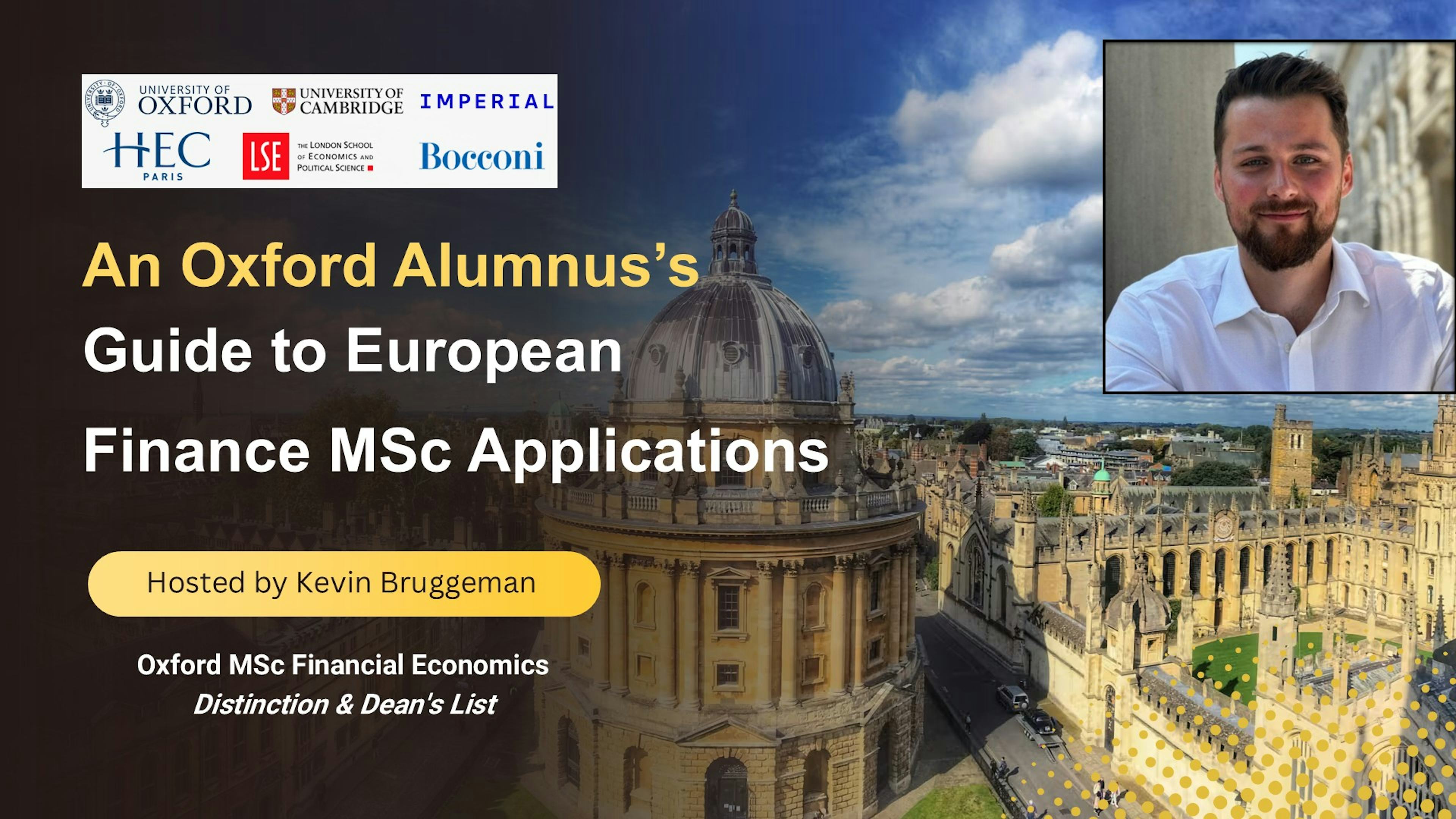 An Oxford Alumnus's Guide to European Finance MSc Applications