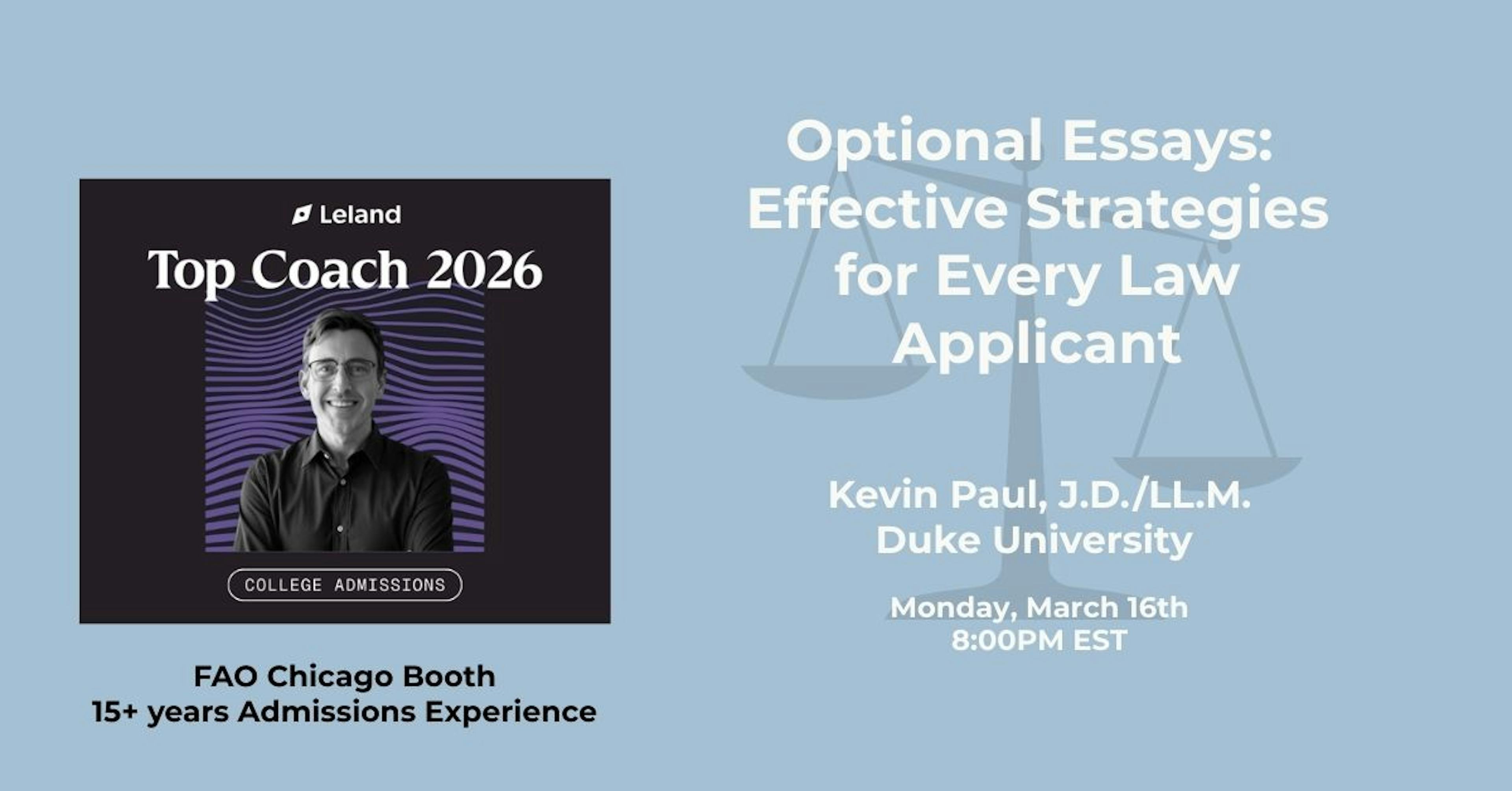 Optional Essays: Effective Strategies for Every Law Applicant