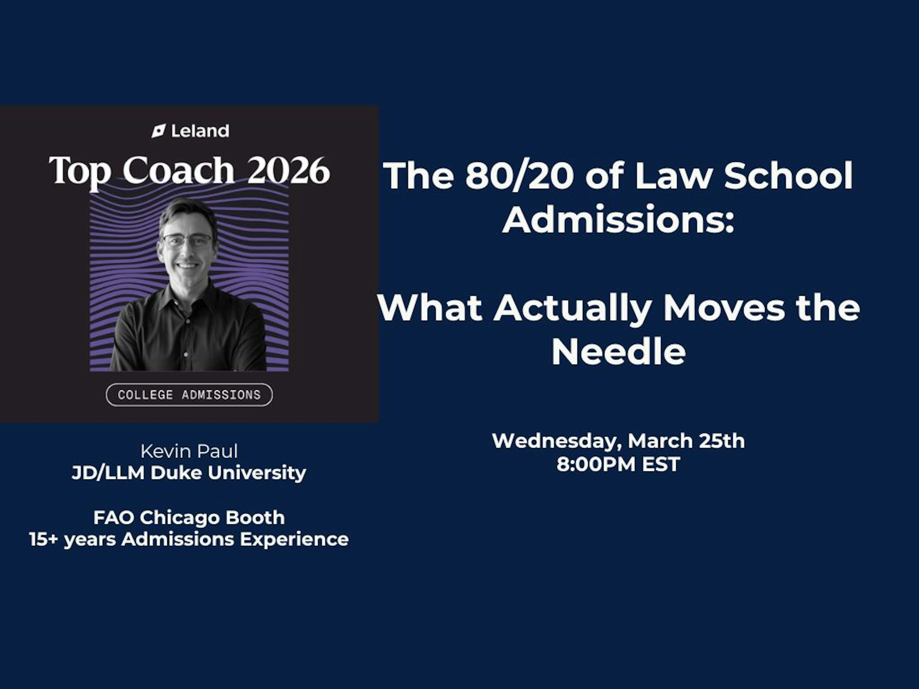 The 80/20 of Law School Admissions: What Actually Moves the Needle