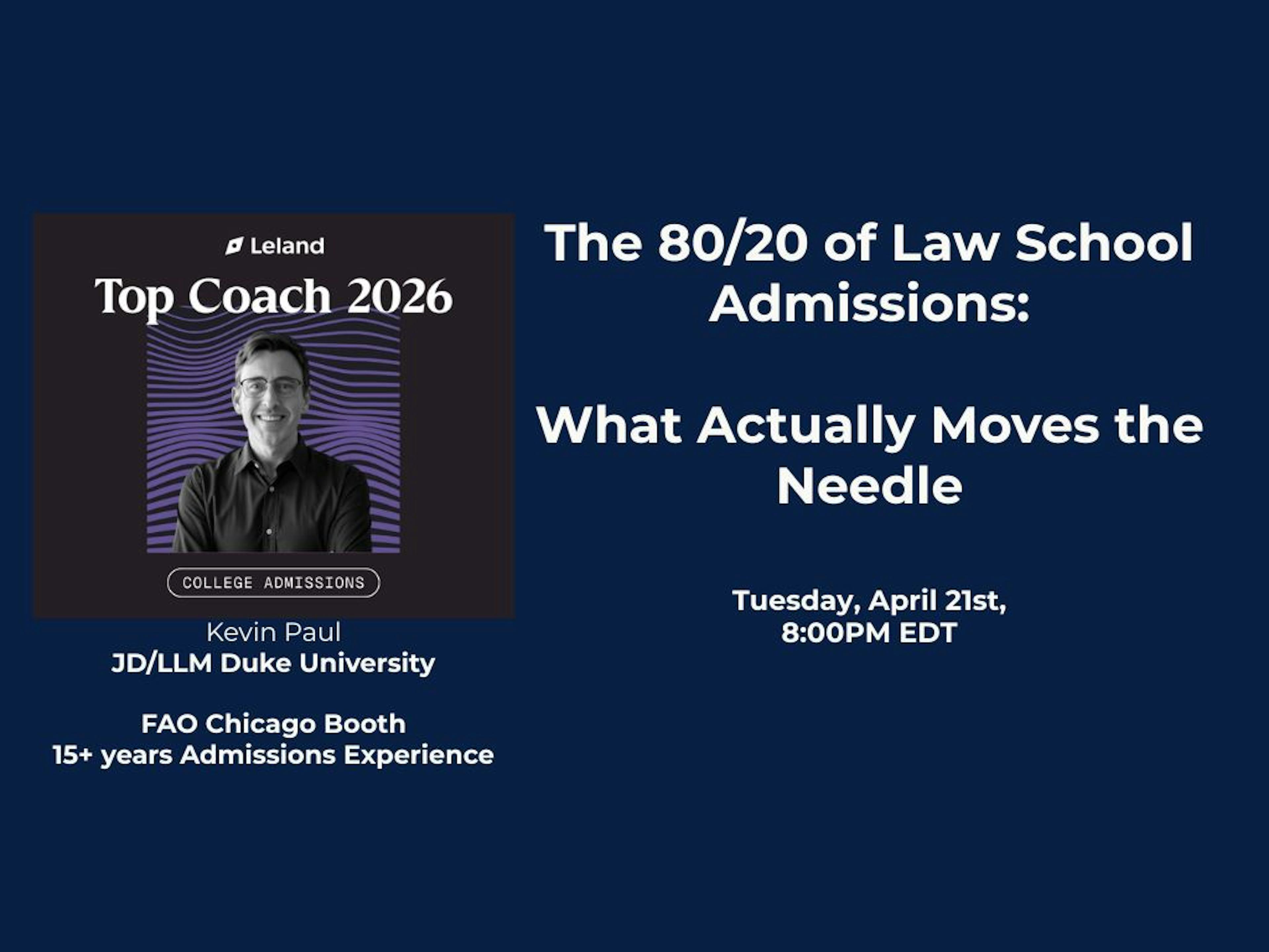 The 80/20 of Law School Admissions: What Actually Moves the Needle
