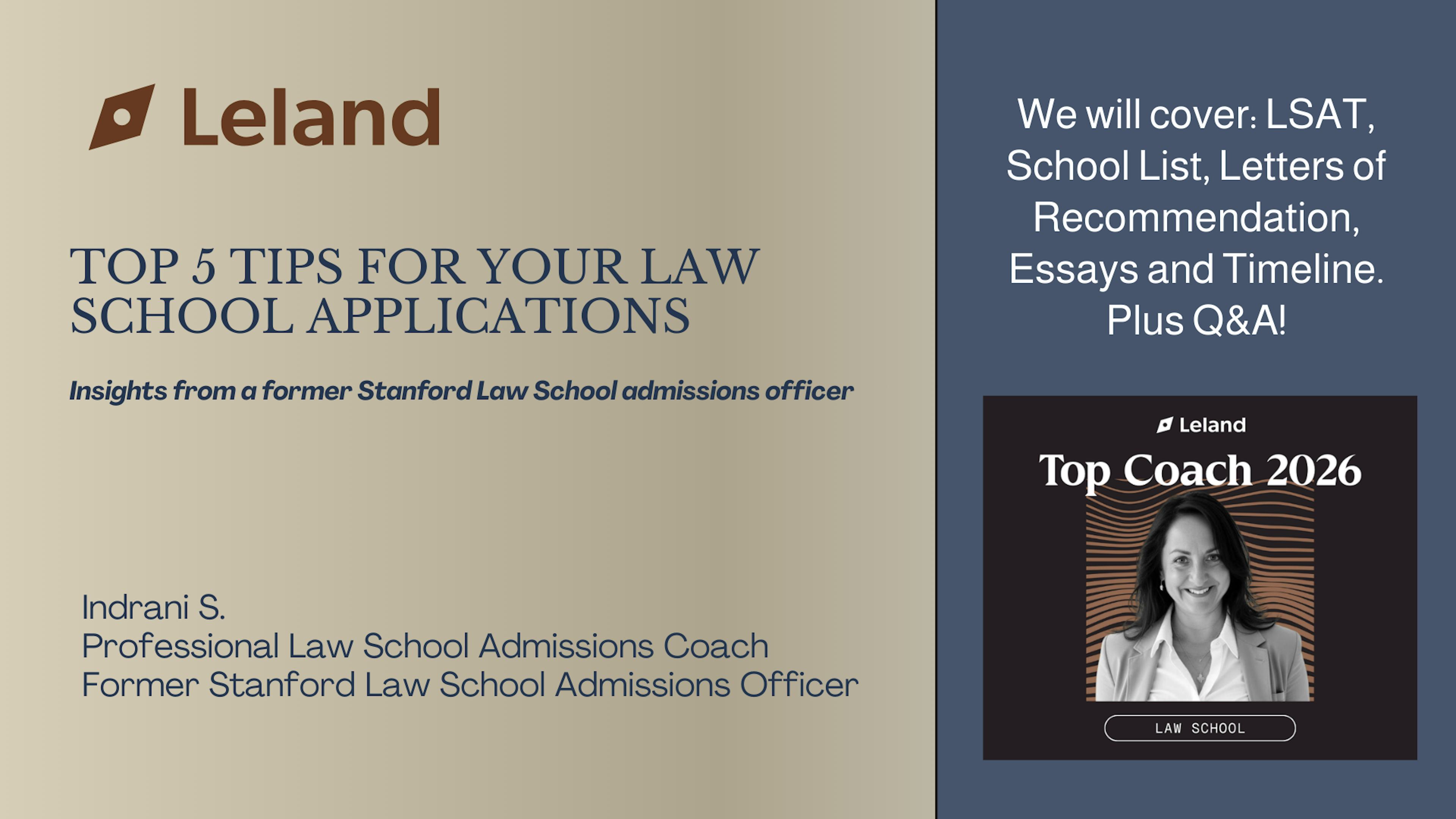Top 5 Tips for Your Law School Application