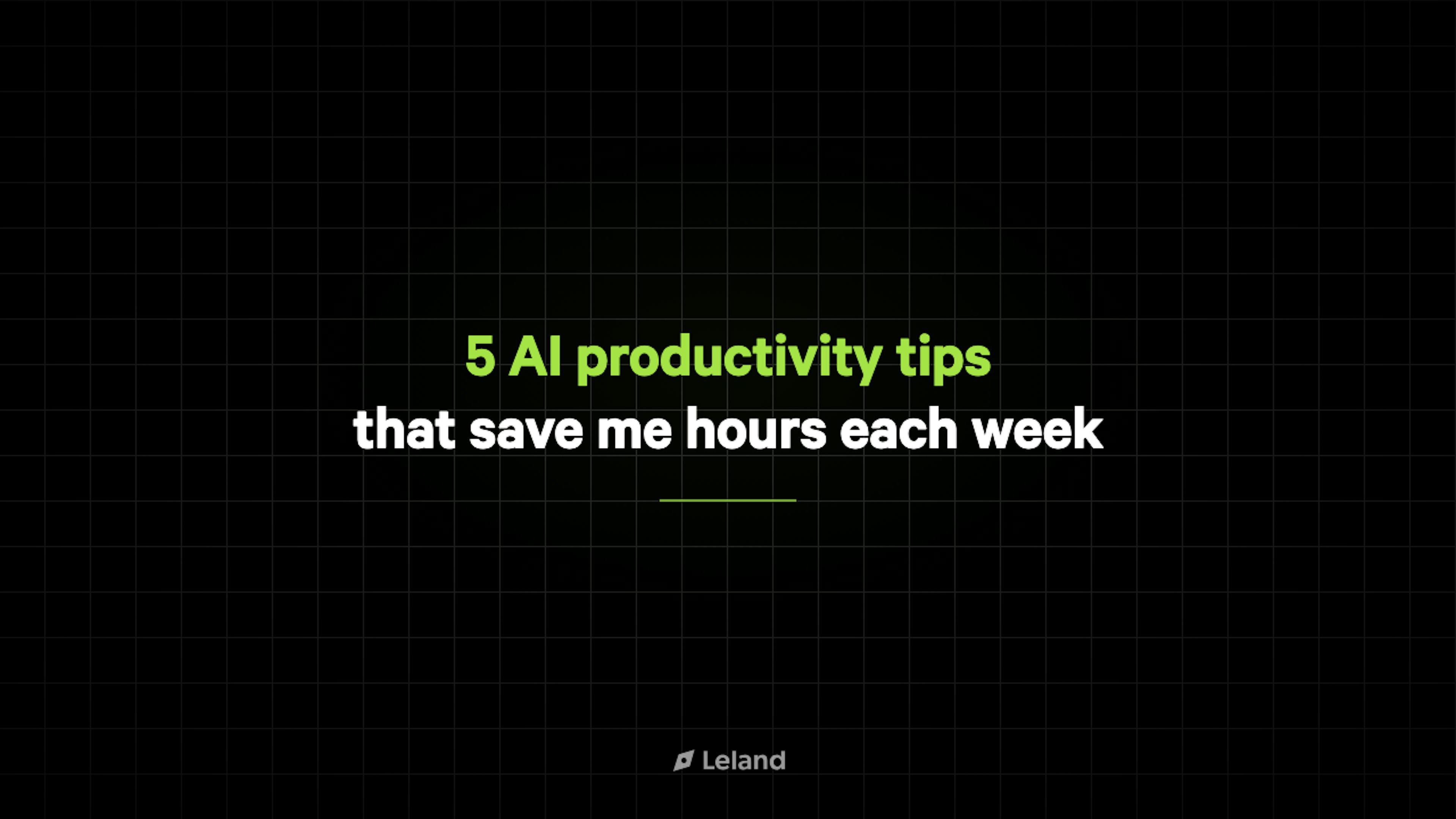 5 AI productivity tips that save me hours each week