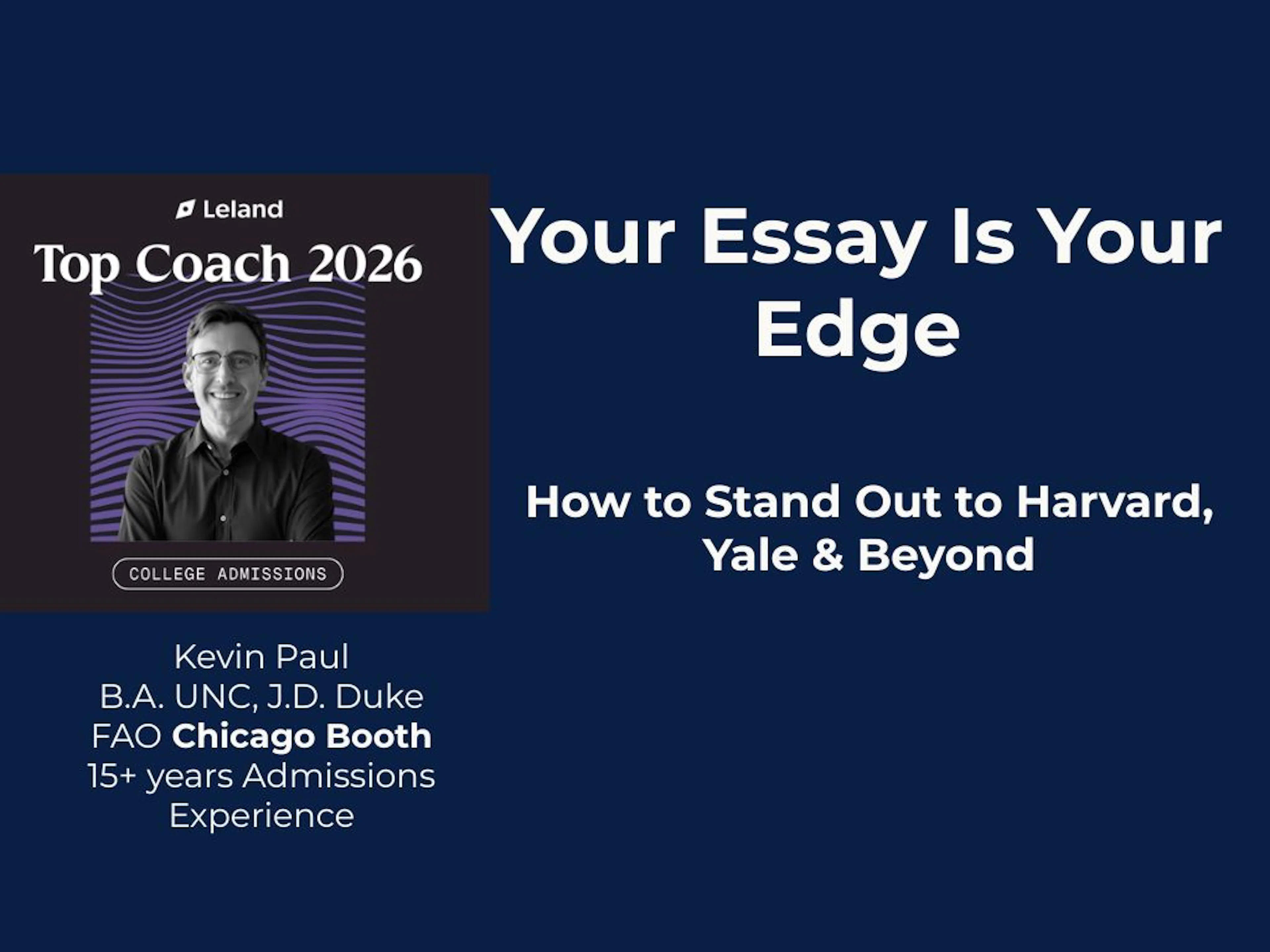 Your Essay Is Your Edge: Standing out to Colleges on the Common App