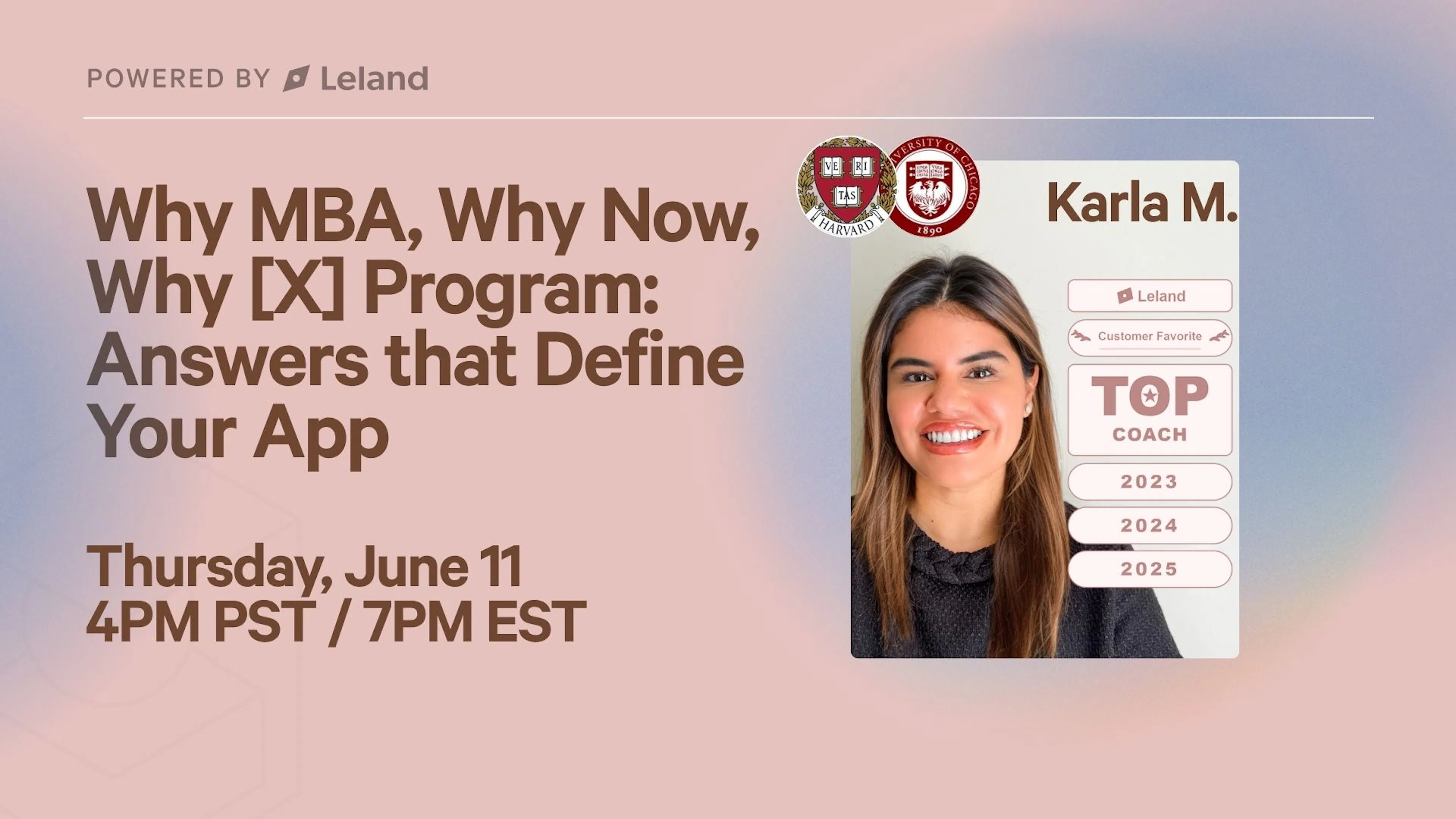 Why MBA, Why Now, Why [X] Program: Answers that Define Your App