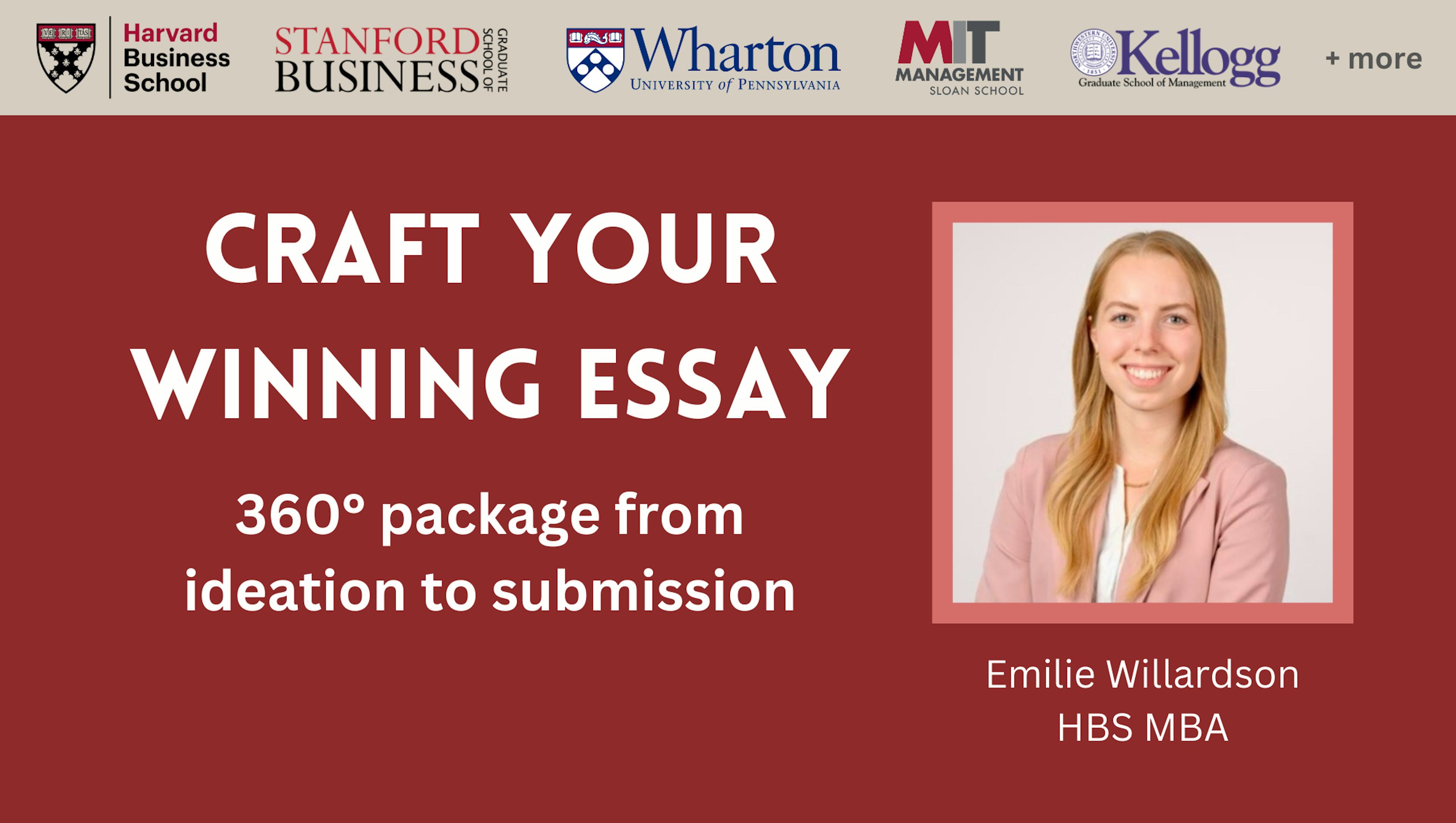 Craft your winning essay - 360° package from ideation to submission