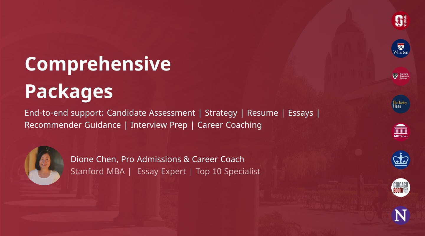 Comprehensive MBA Application Package - End-to-End Peronalized Support
