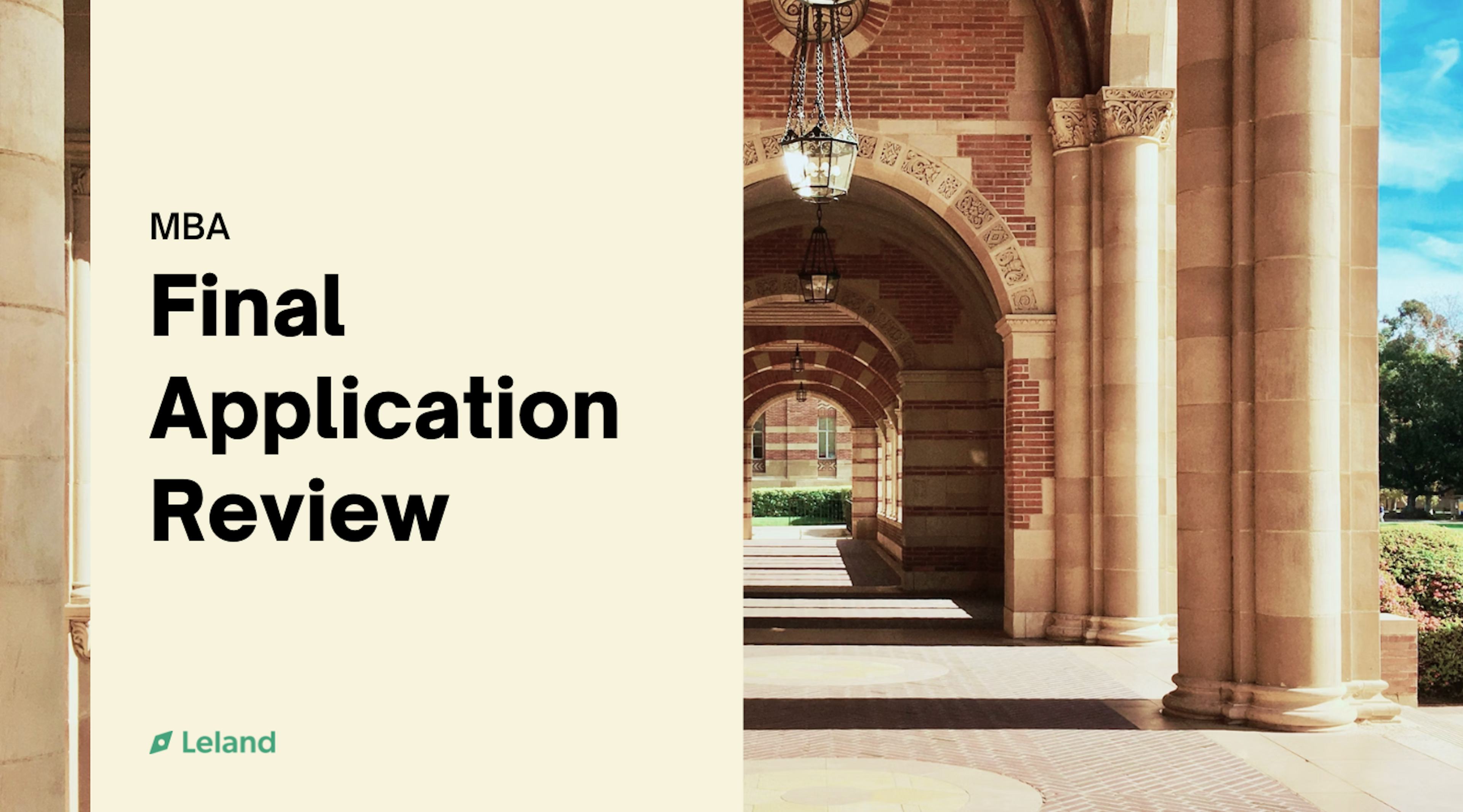 Final MBA Application Review