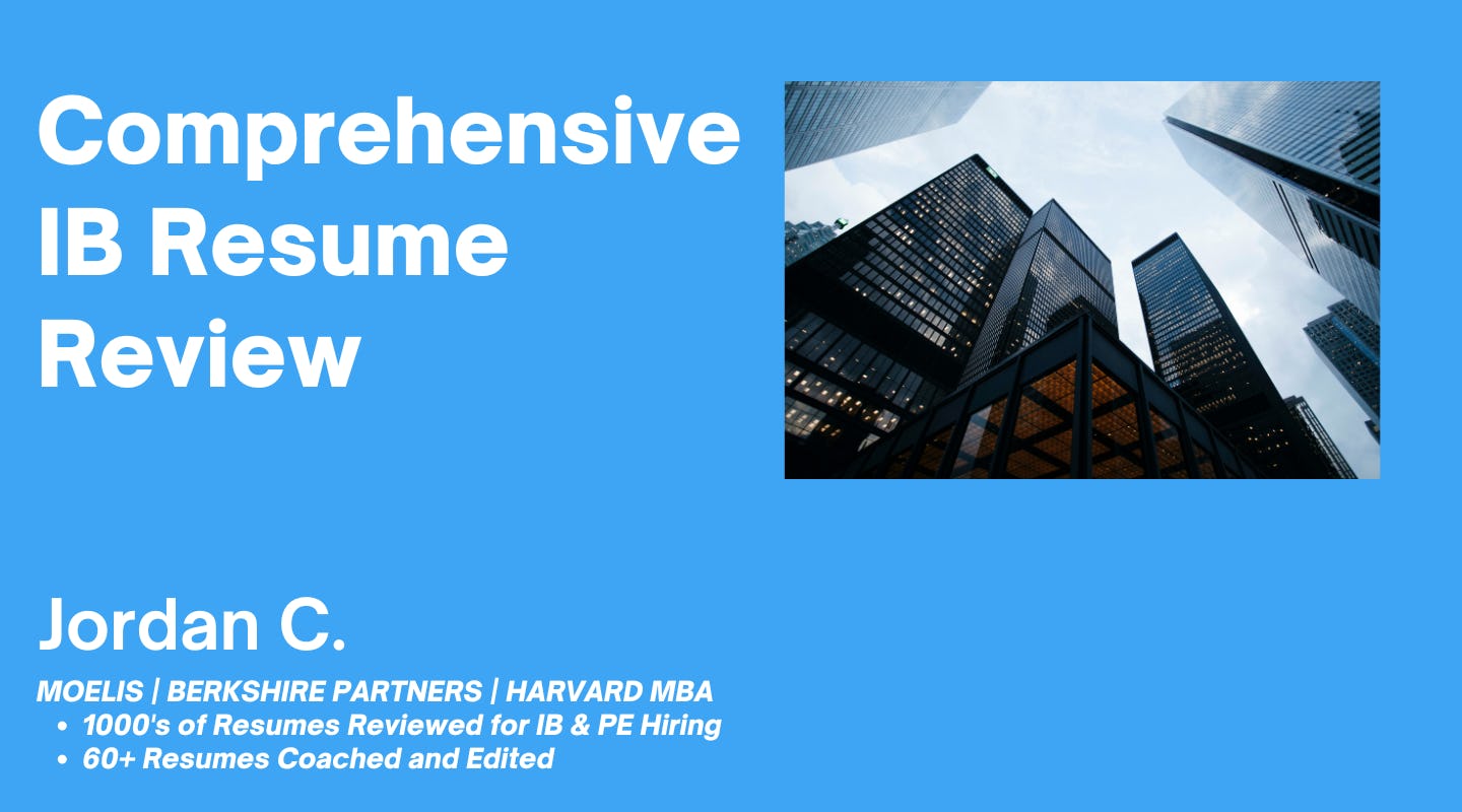 Comprehensive Investment Banking Resume Review