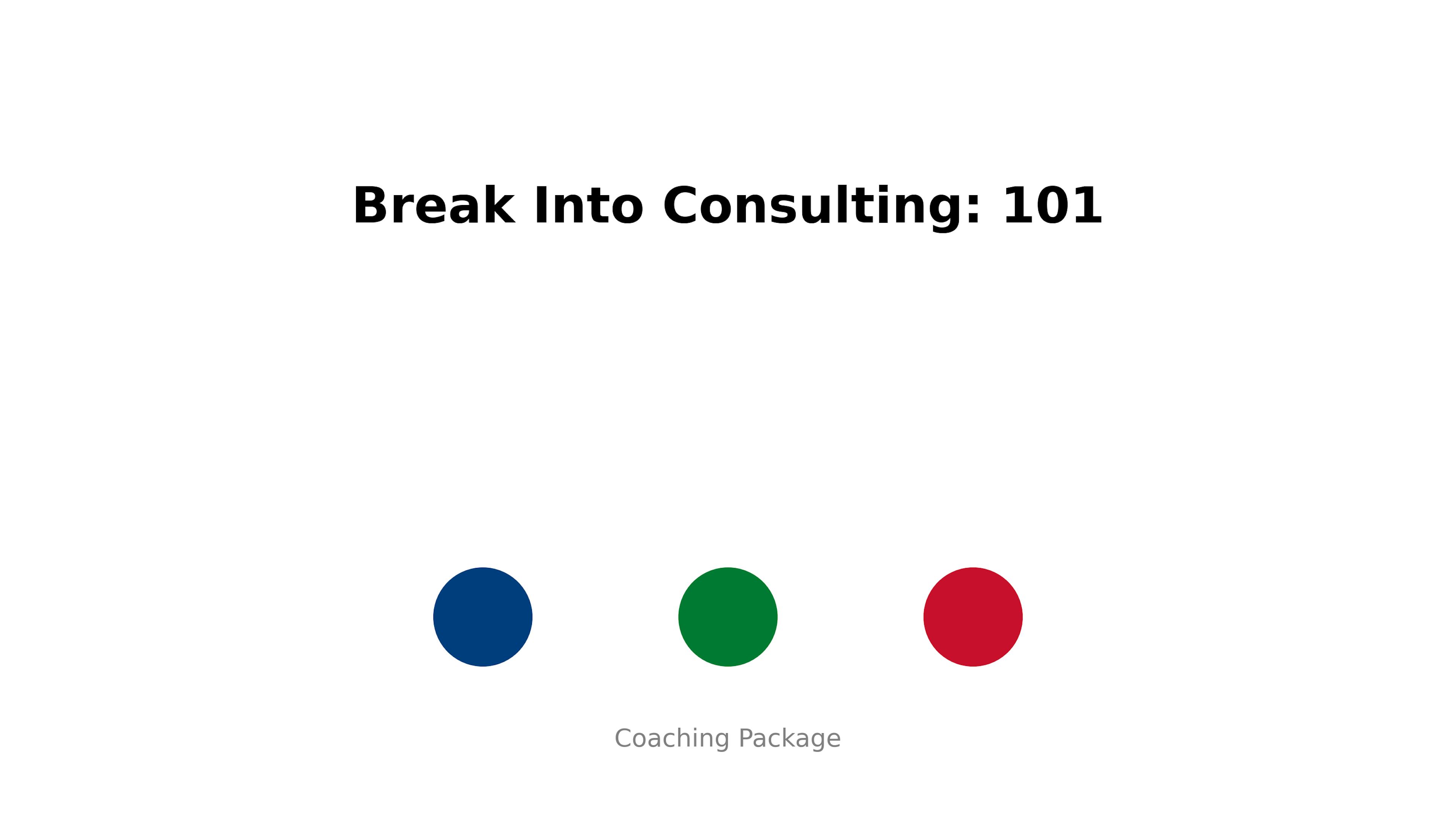 Break Into Consulting: 101 (Fit for International Students)
