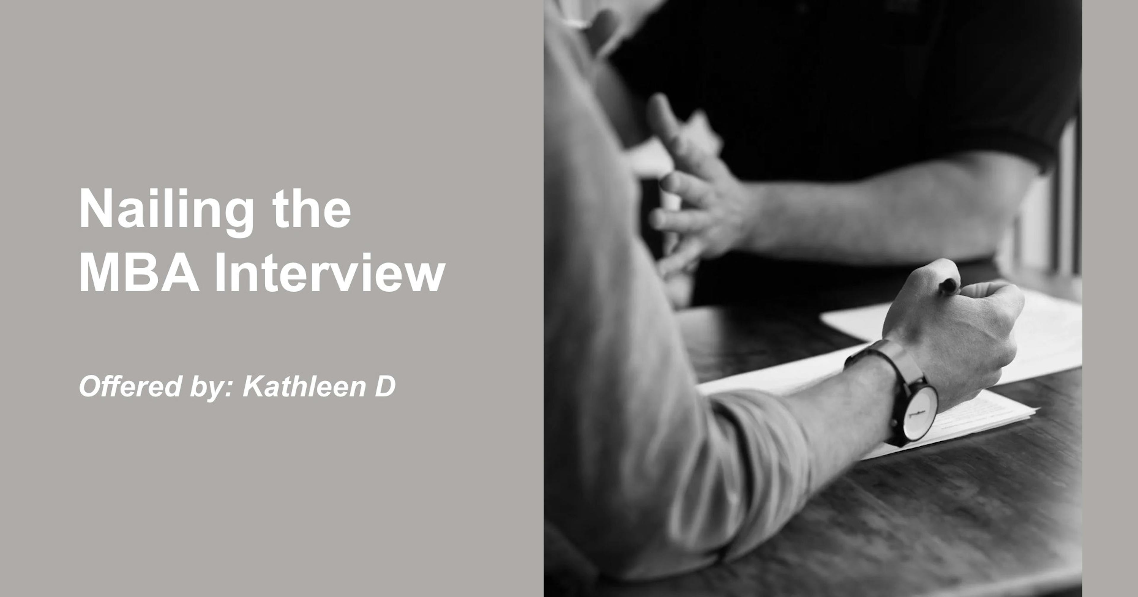 Nail the MBA Interview