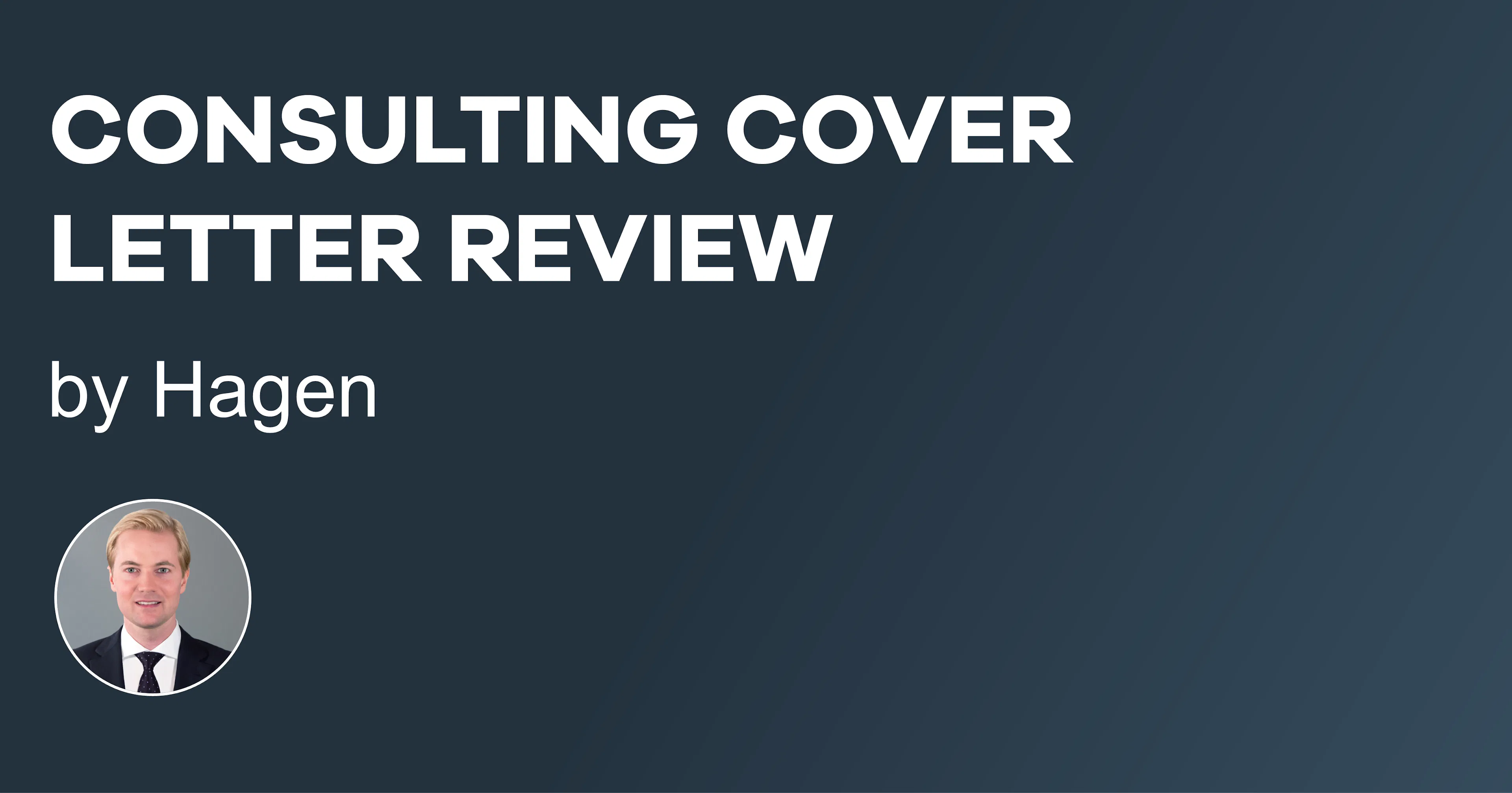 Consulting Cover Letter Review