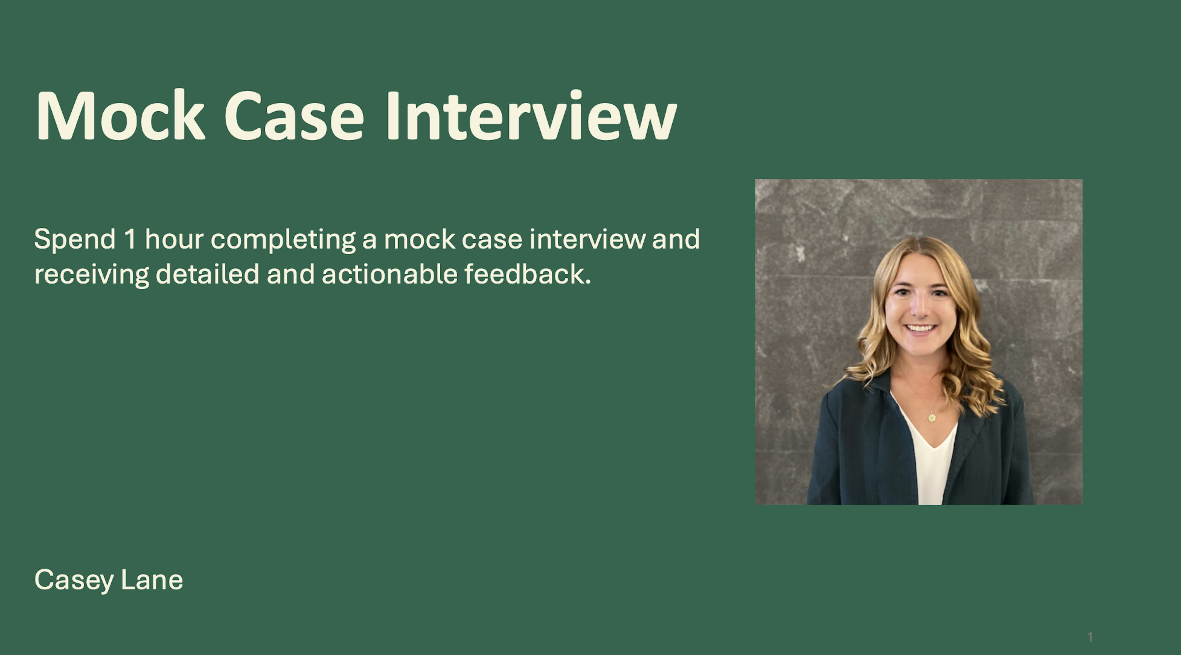 Mock case interview 