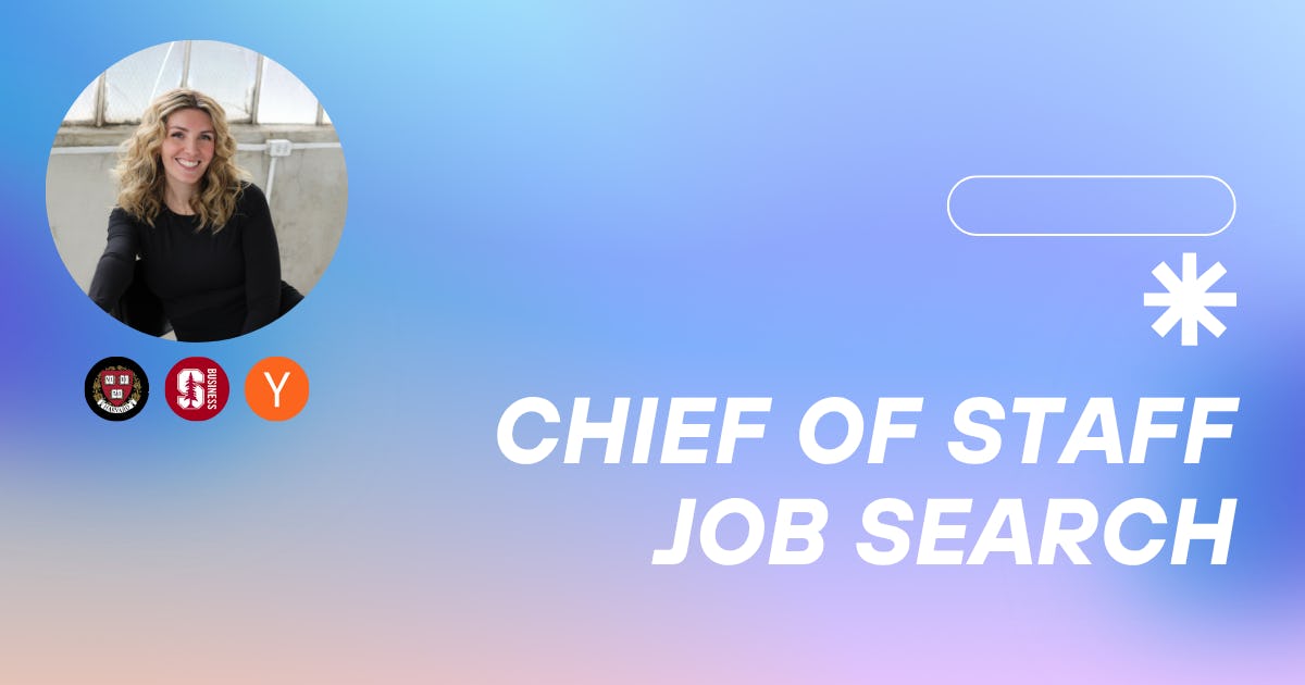 Kickstart a Chief of Staff Job Search