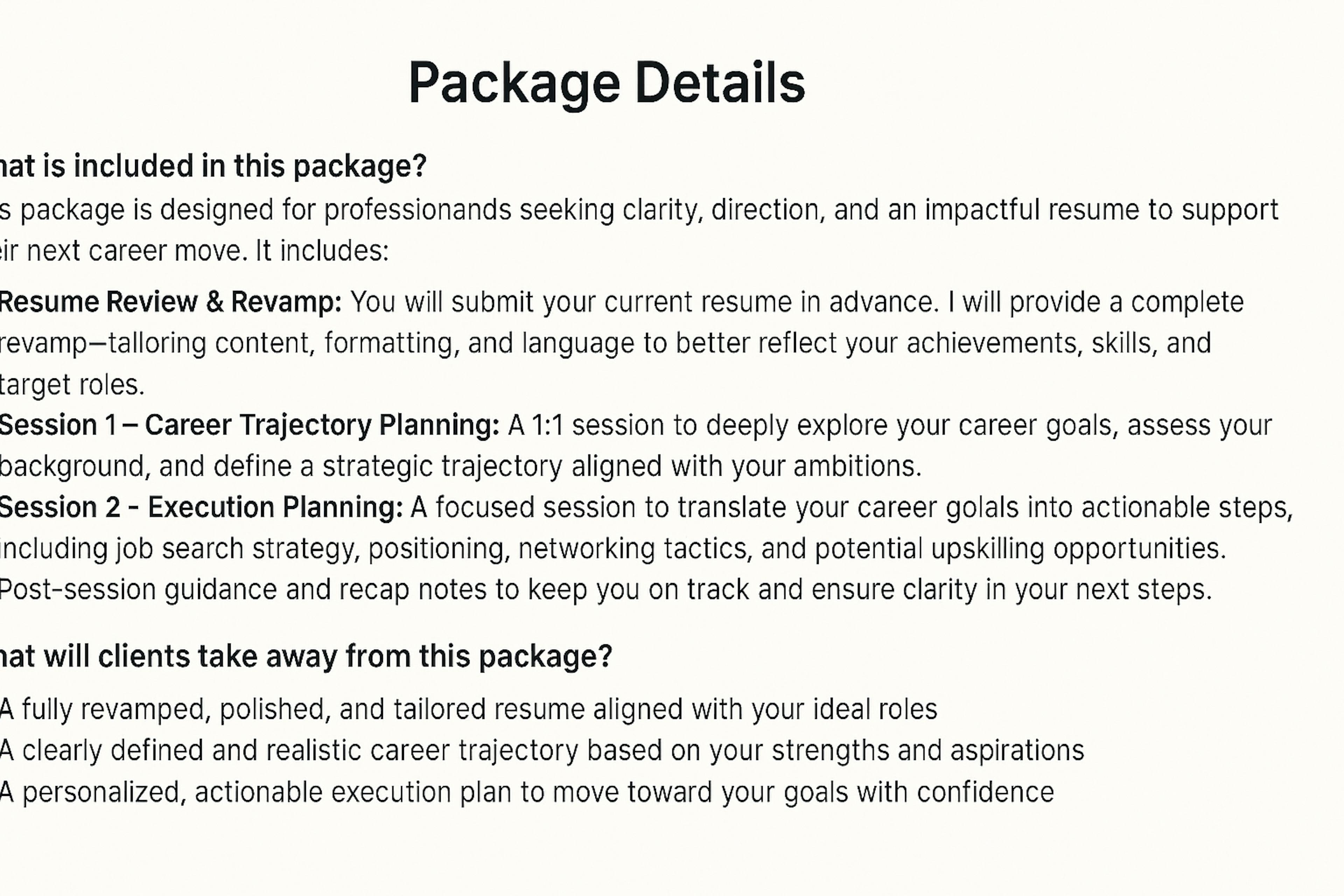 Resume + Path Creation Package