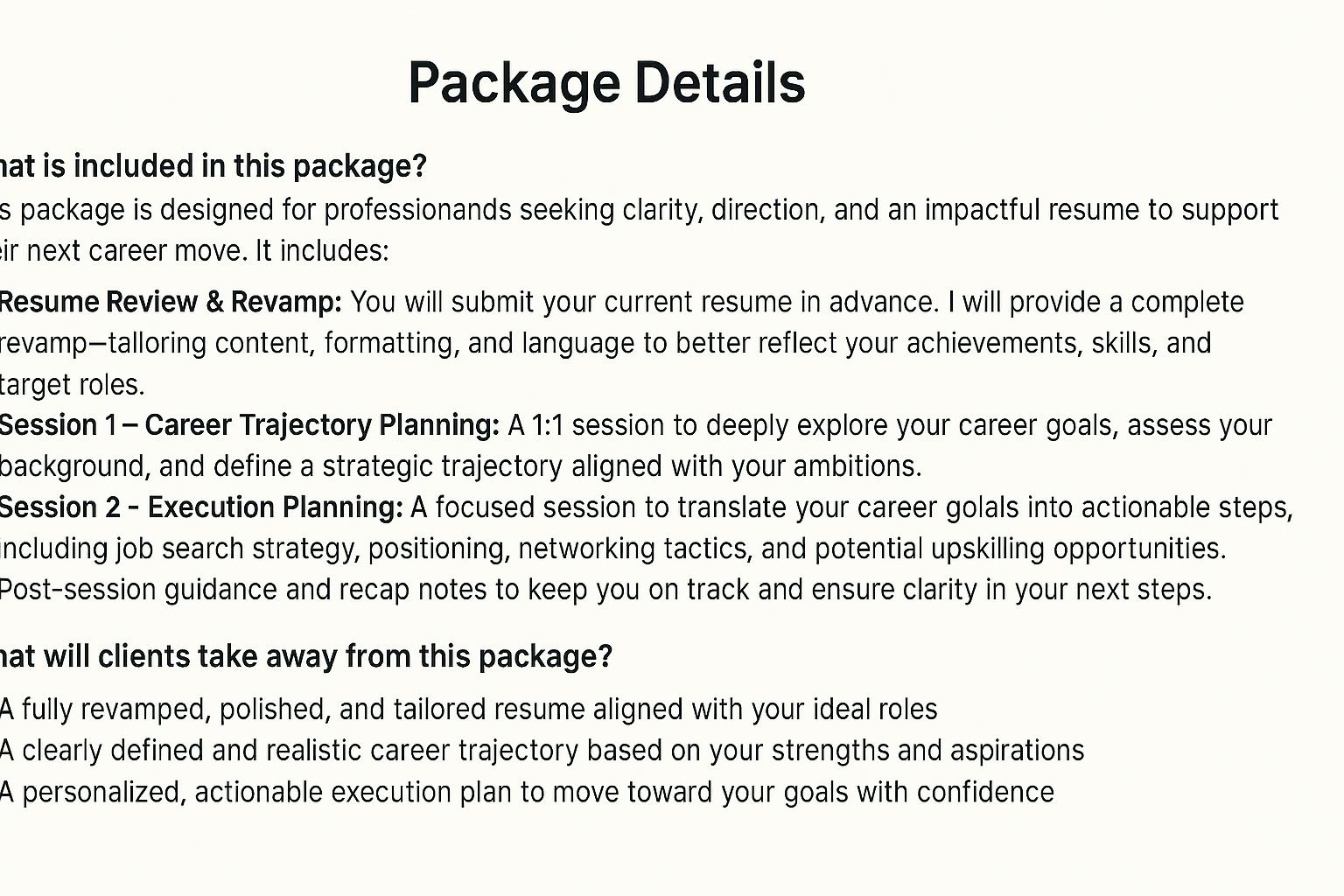 Resume + Path Creation Package