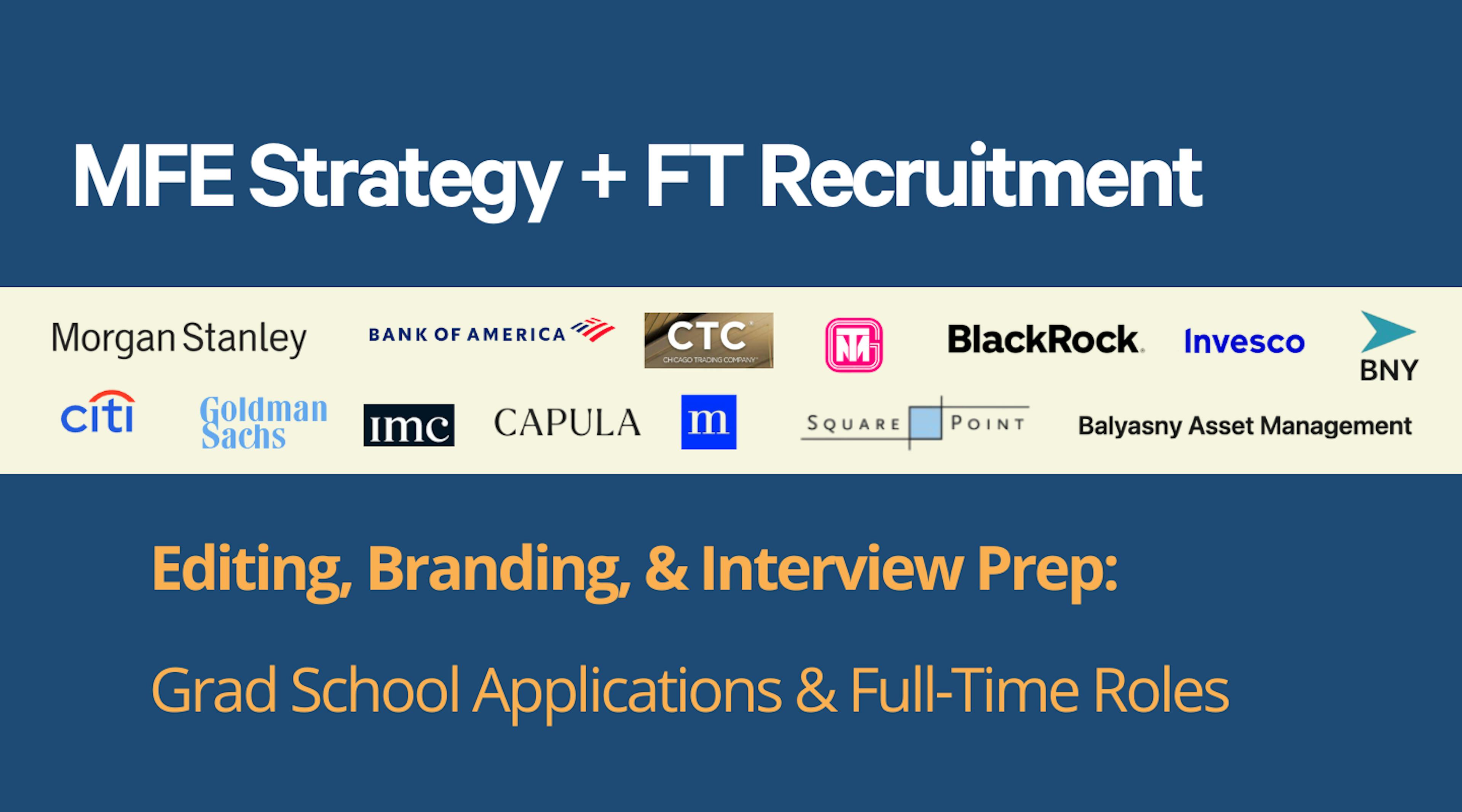 MFE Strategy + FT Recruitment