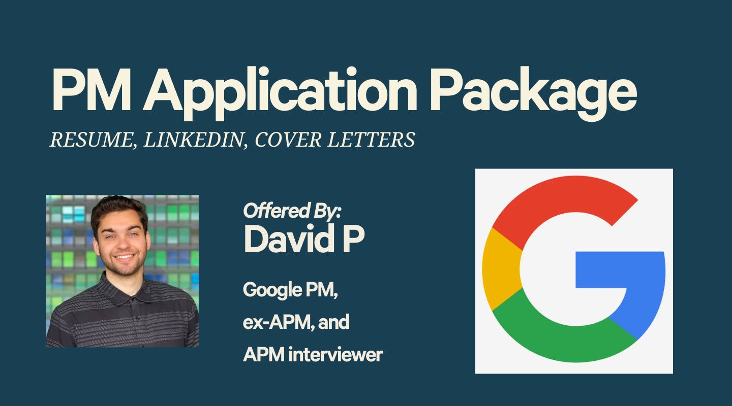 The full PM application package - resume, cover letter and LinkedIn review!