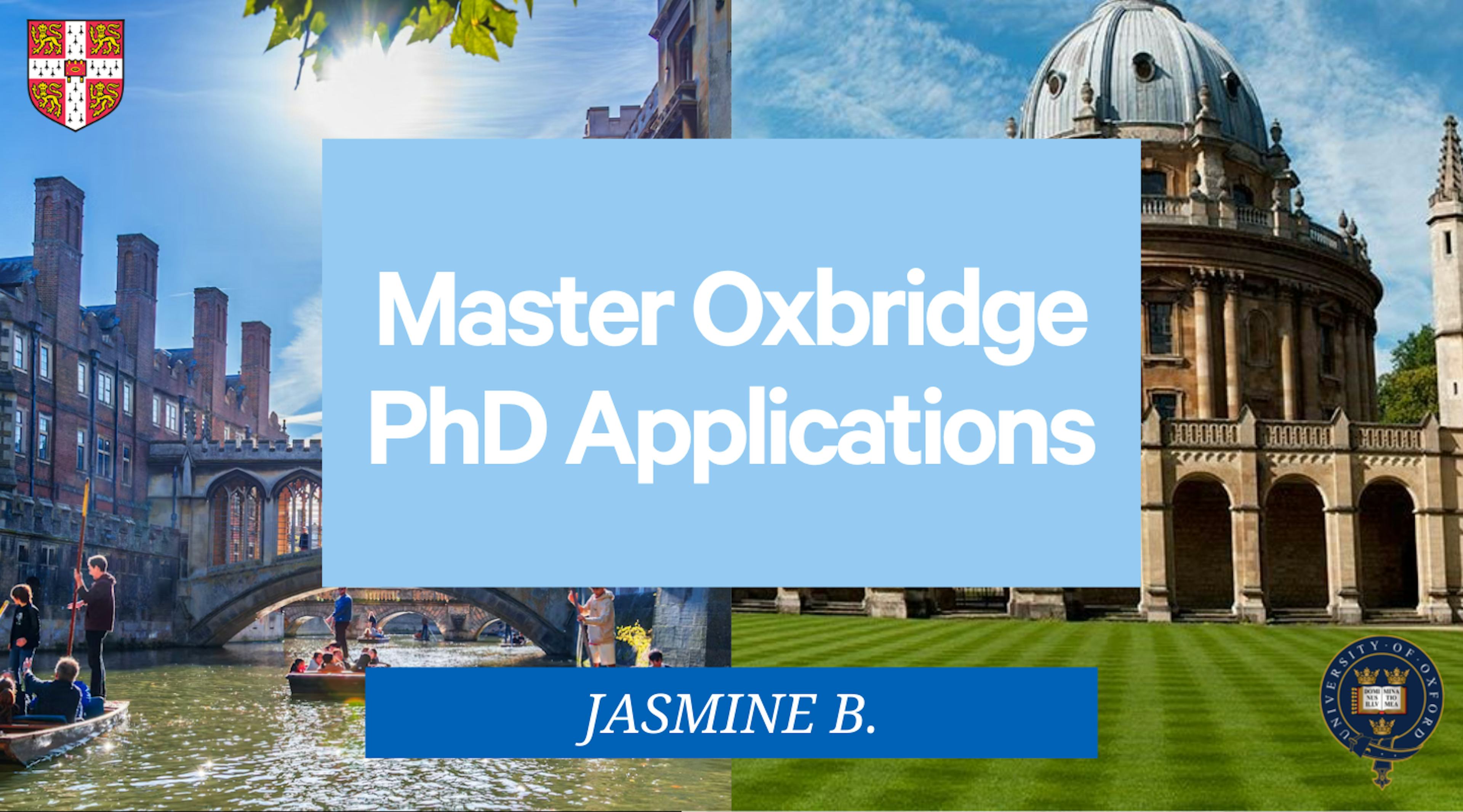 Master your Oxbridge DPhil Application 
