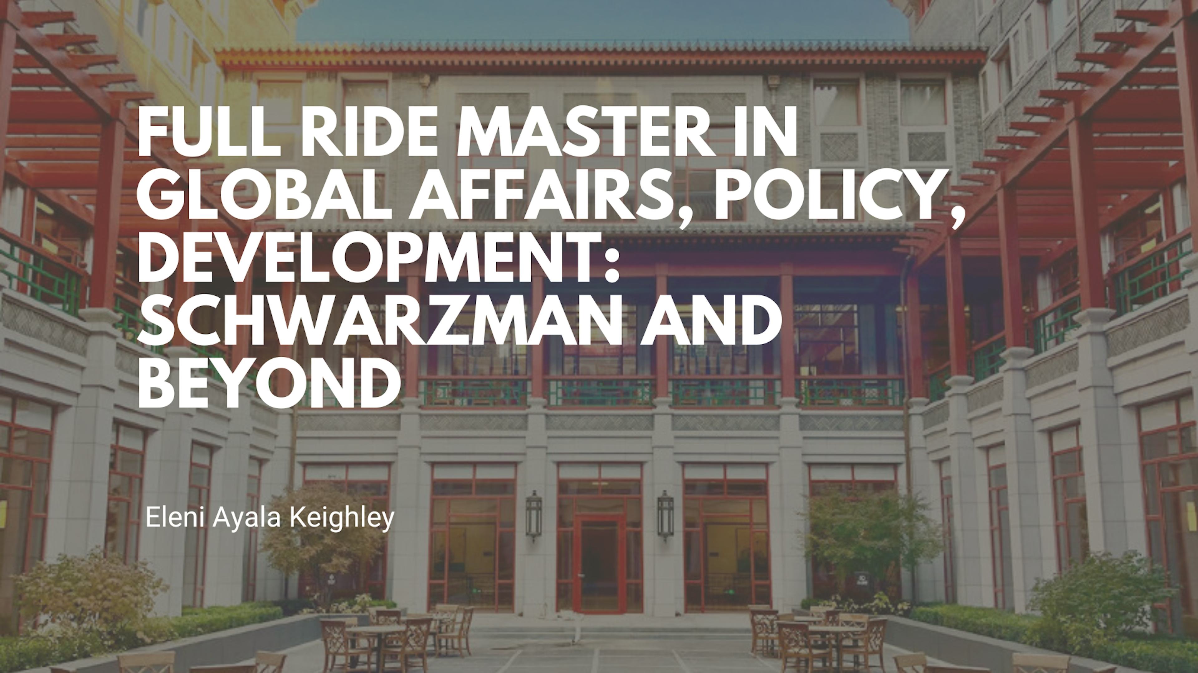 Getting a full ride (policy, global affairs, development)