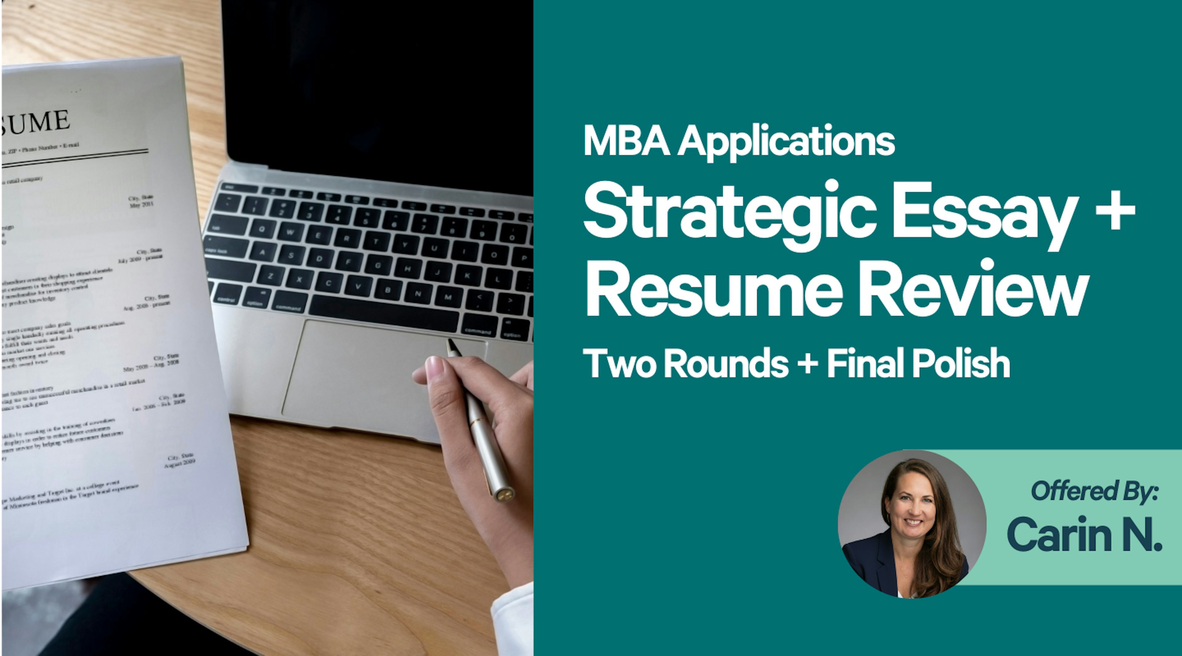 Strategic MBA Resume and Essay Review Package (Two Rounds Each)