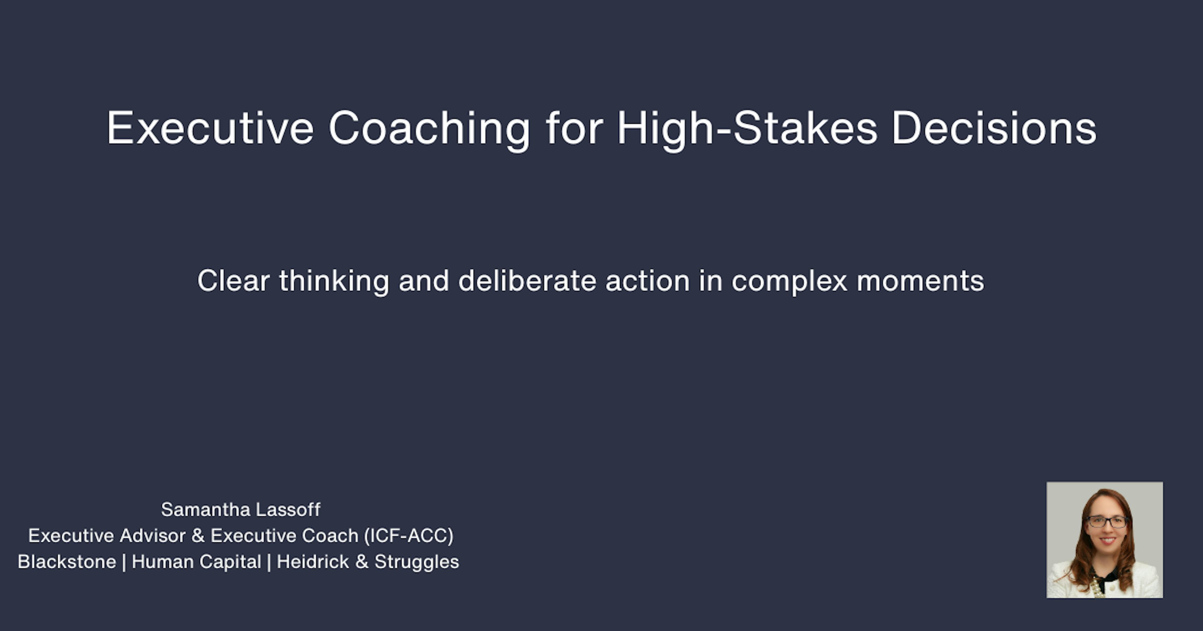 Executive Coaching — Initial Working Series