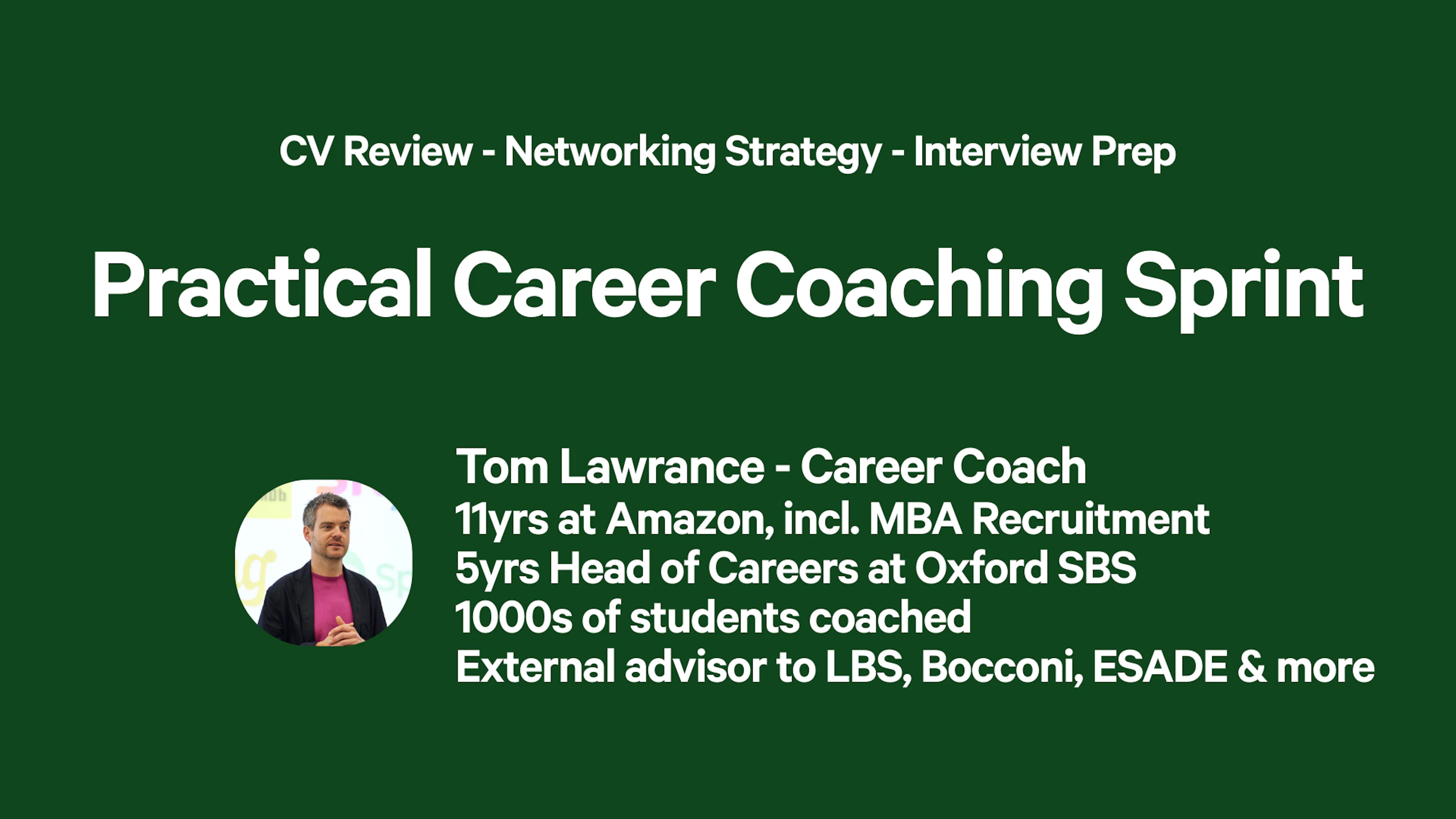 Practical Career Coaching Sprint