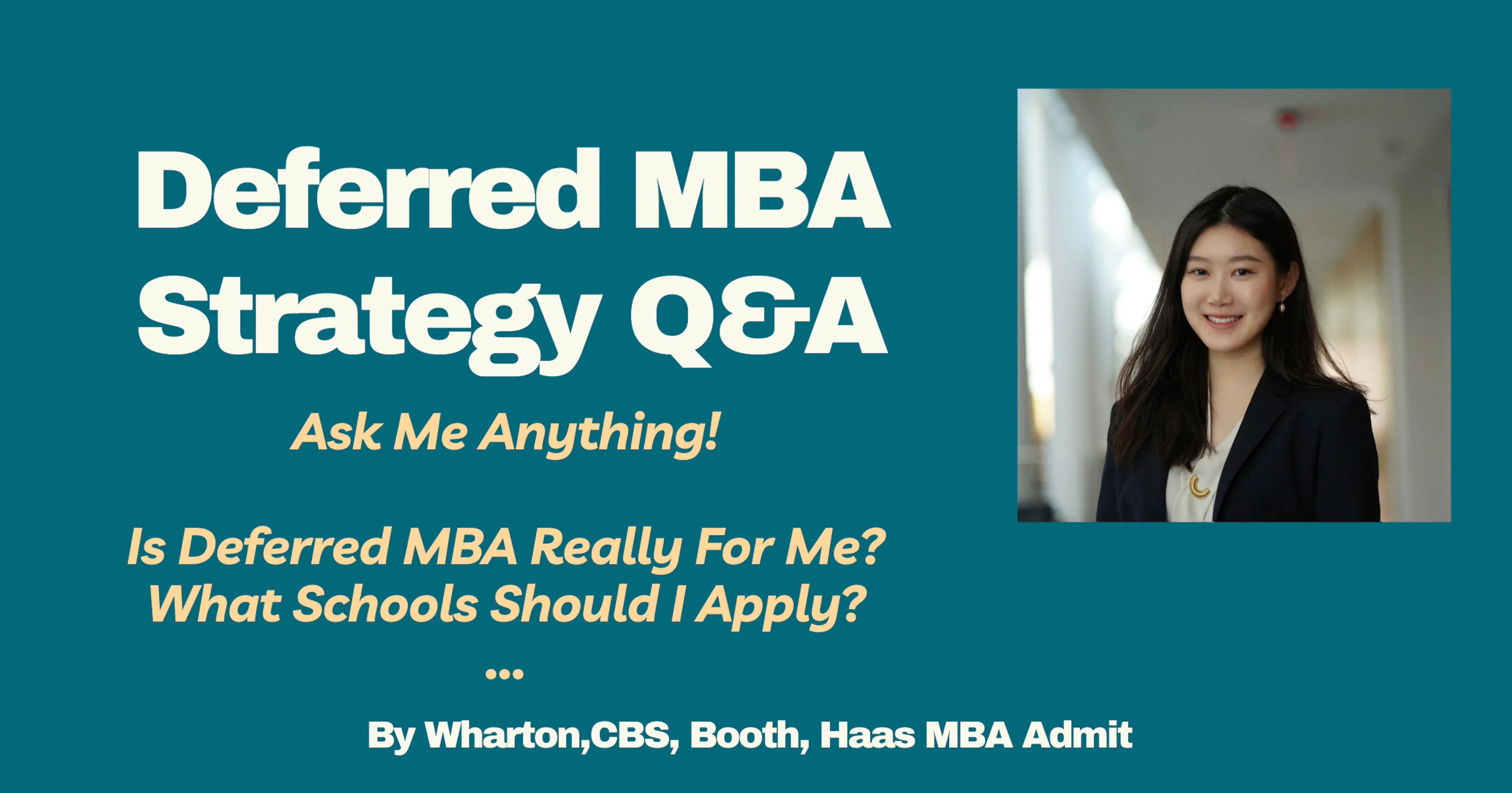 Deferred MBA Strategy Chat + No BS Ask Me Anything / Chance You