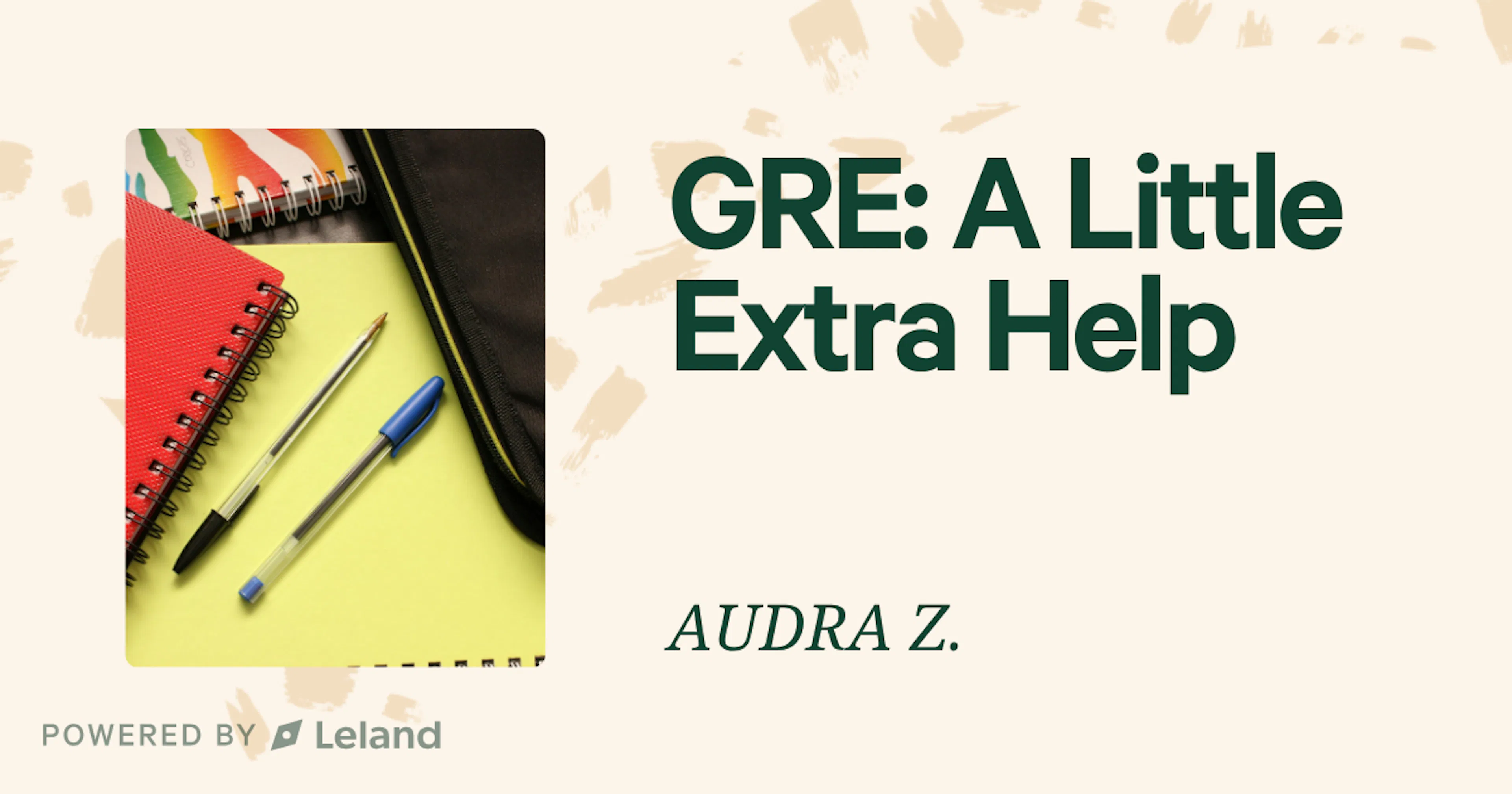 GRE: A little extra help