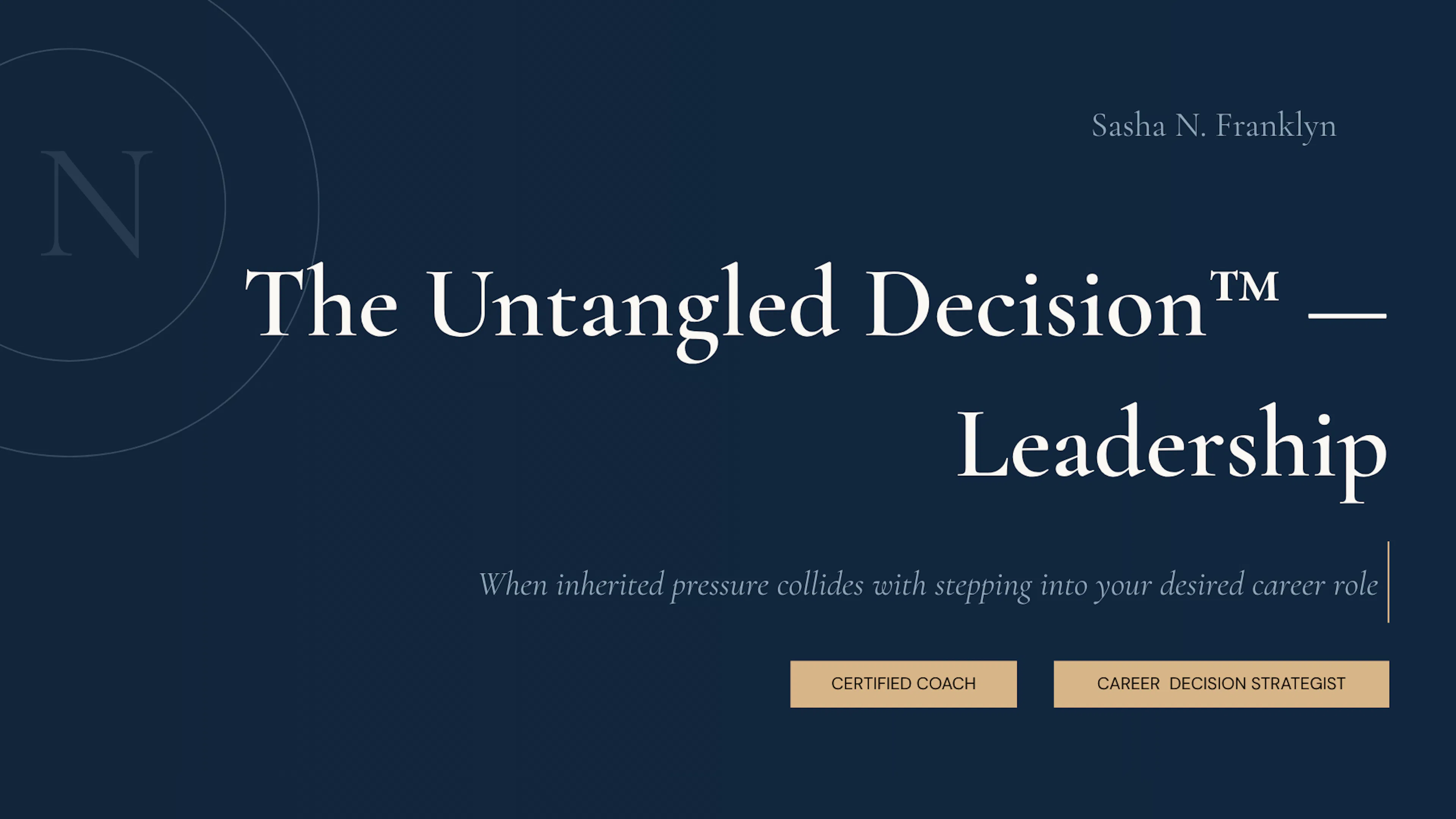 The Untangled Decision™ — Developing Leadership Presence