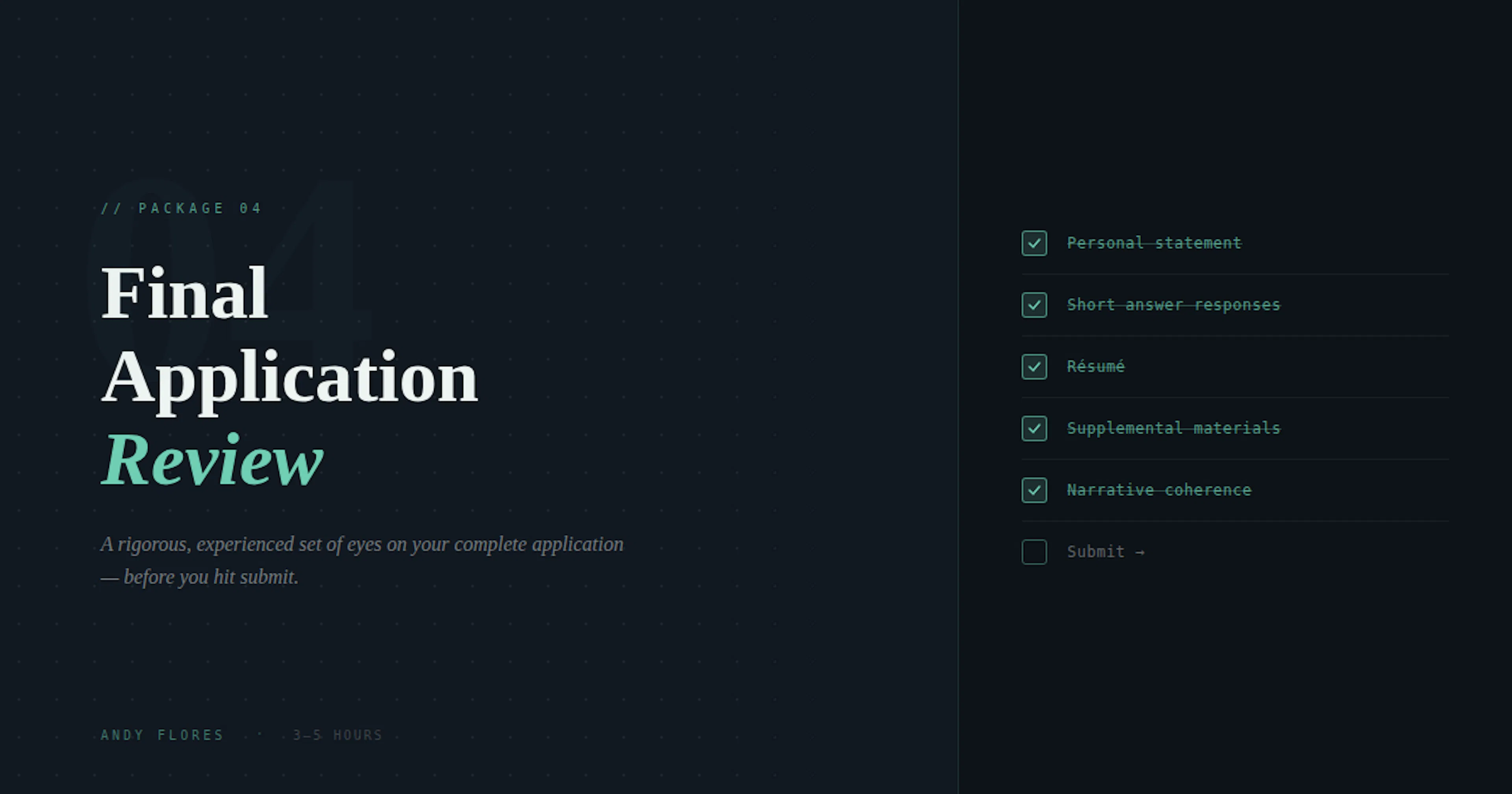 Final Scholarship Application Review
