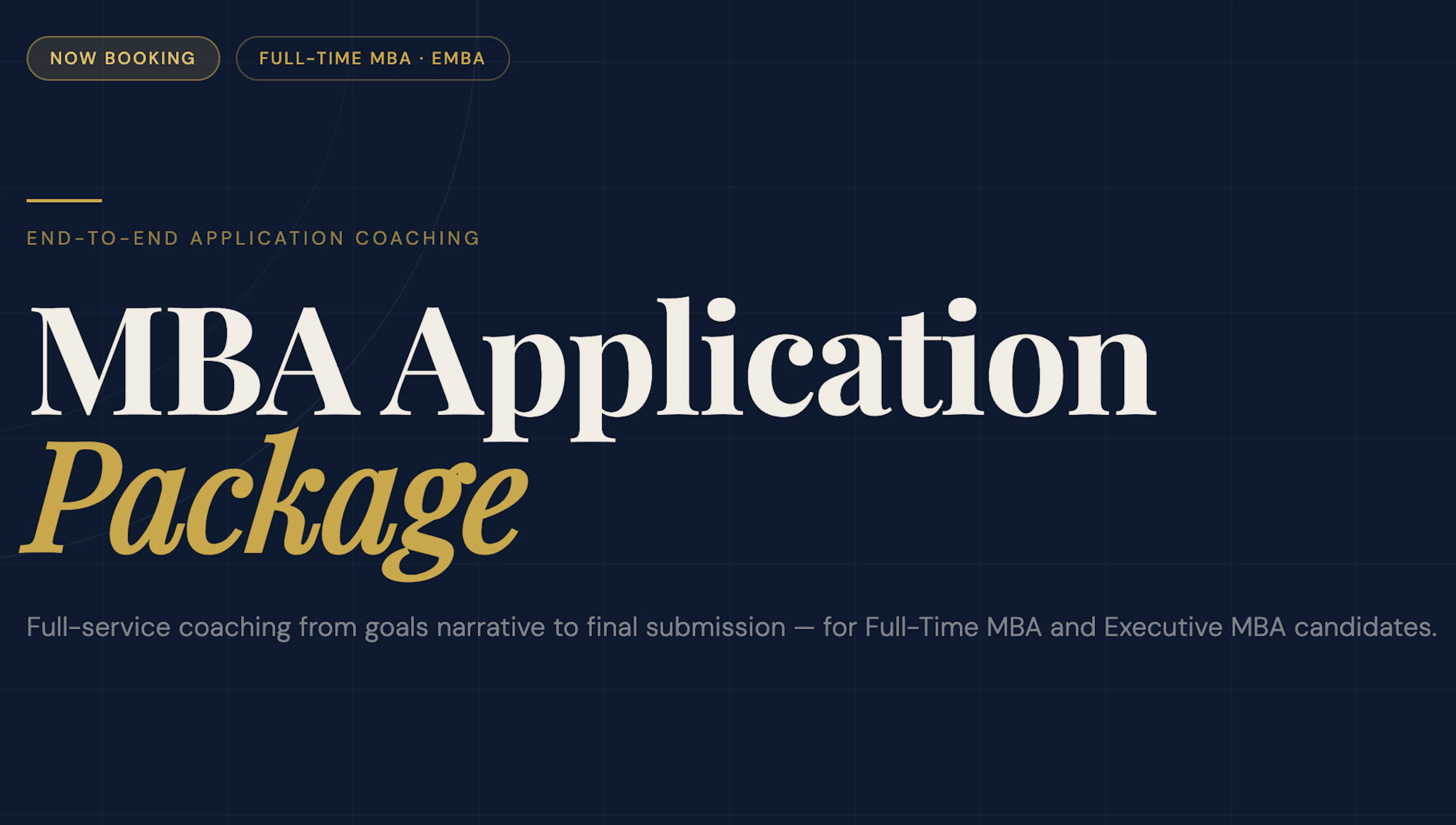 MBA Application Package (FT MBA, EMBA)