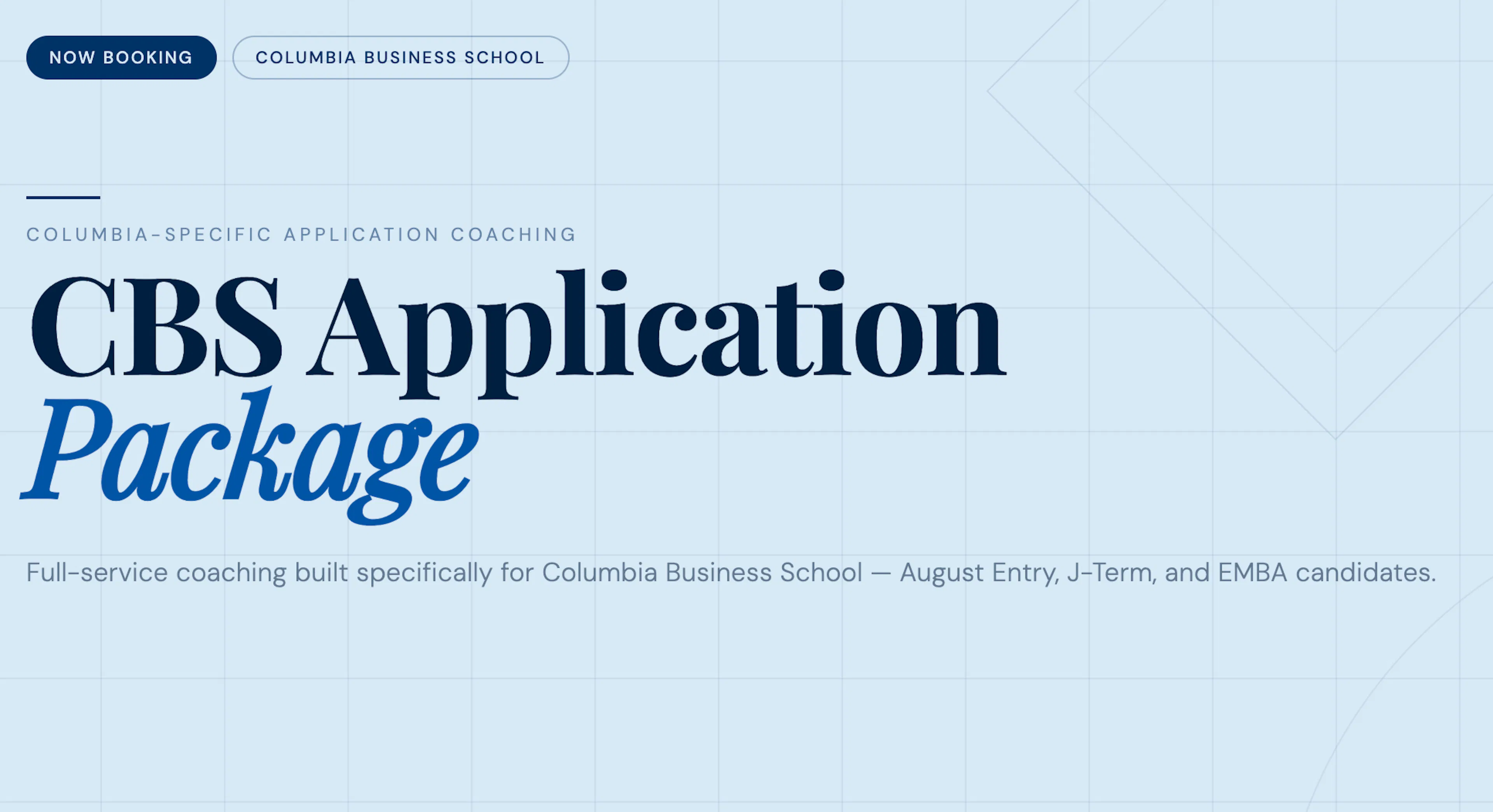 CBS Application Package (August Entry, J-Term, or EMBA) 