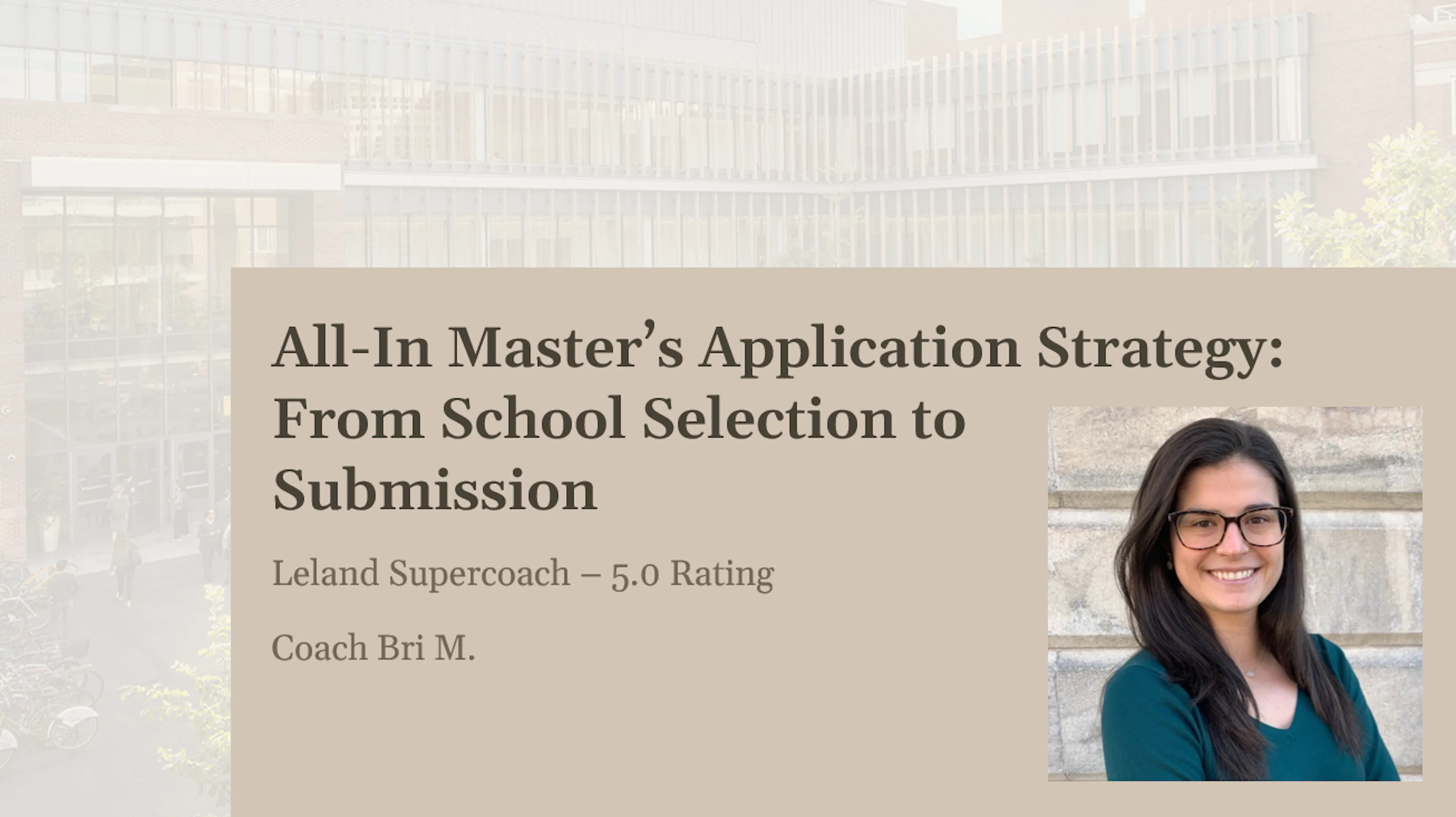 All-In Master's Application Package: End-to-End Services